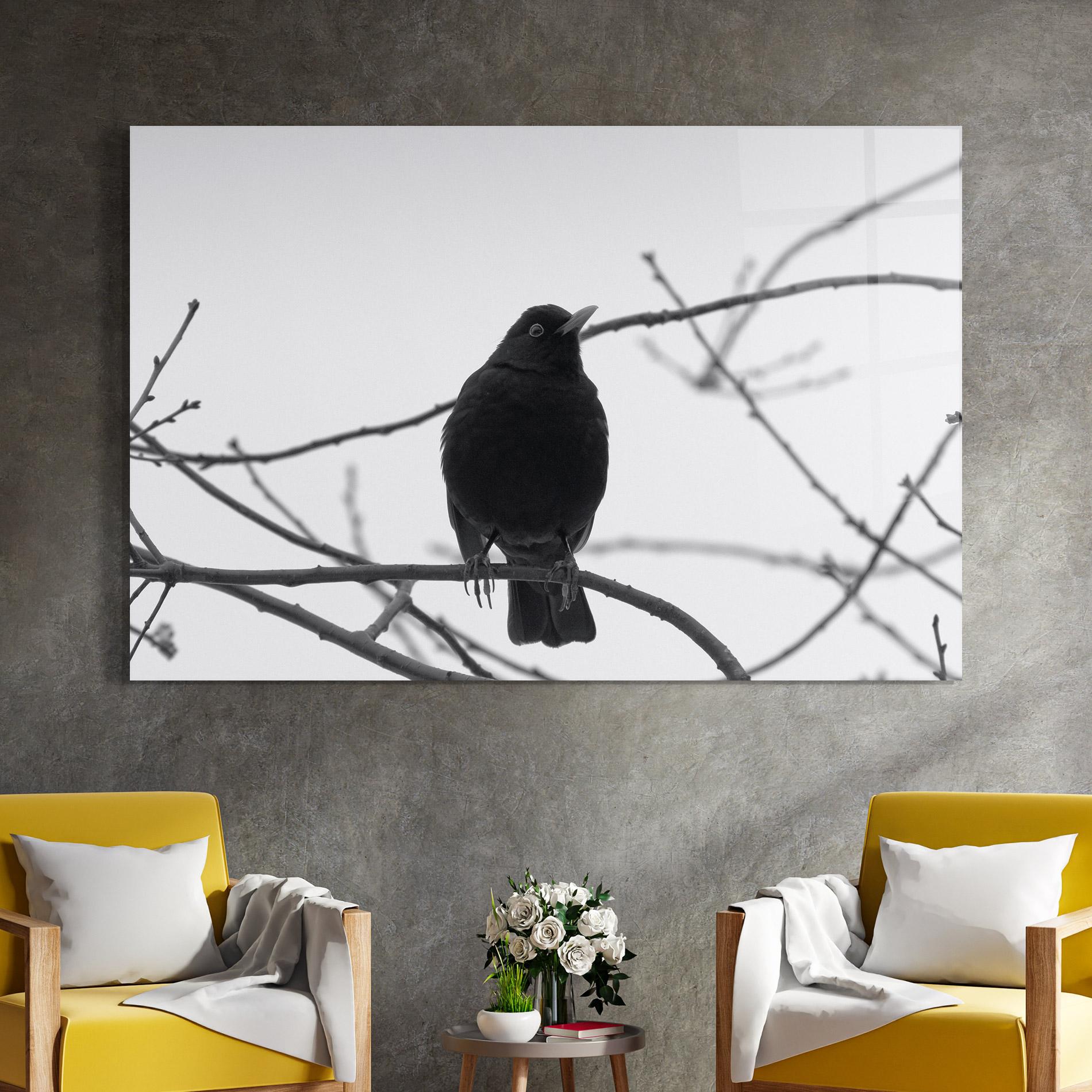 Tablou Sticla Black Bird mockup 4