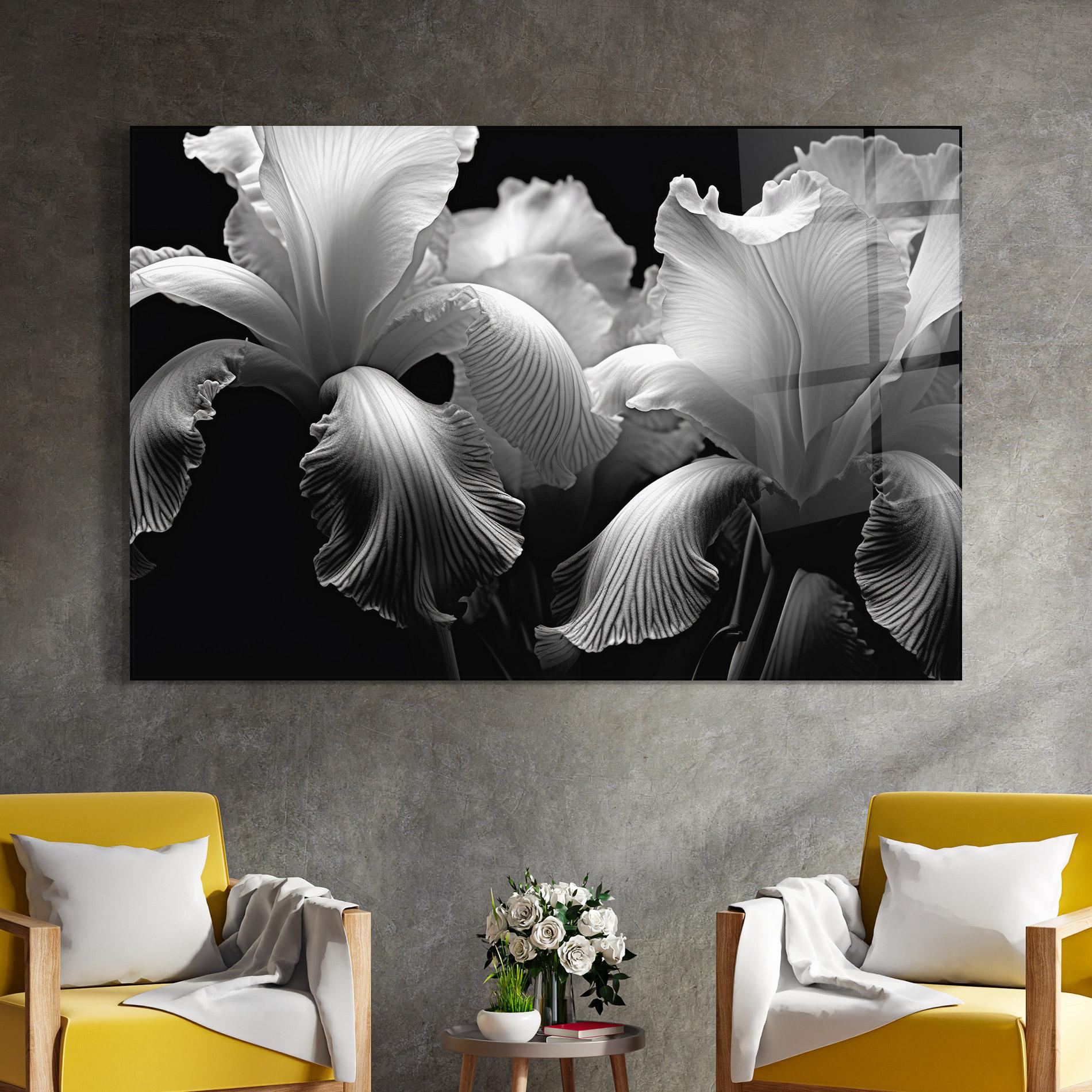 Tablou Sticla Grey Iris Mix mockup 4