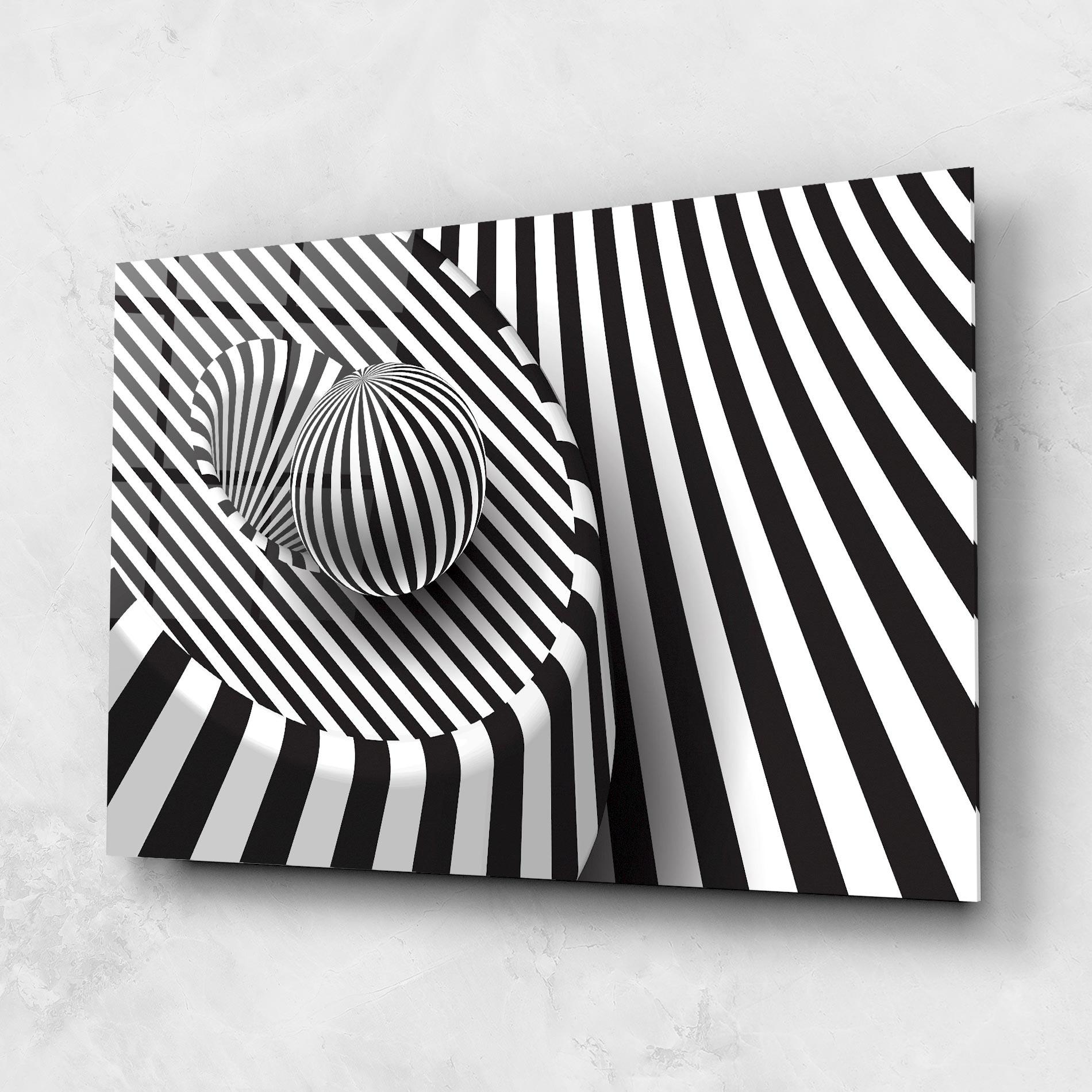 Tablou Sticla 3d Ball Zebra mockup 1