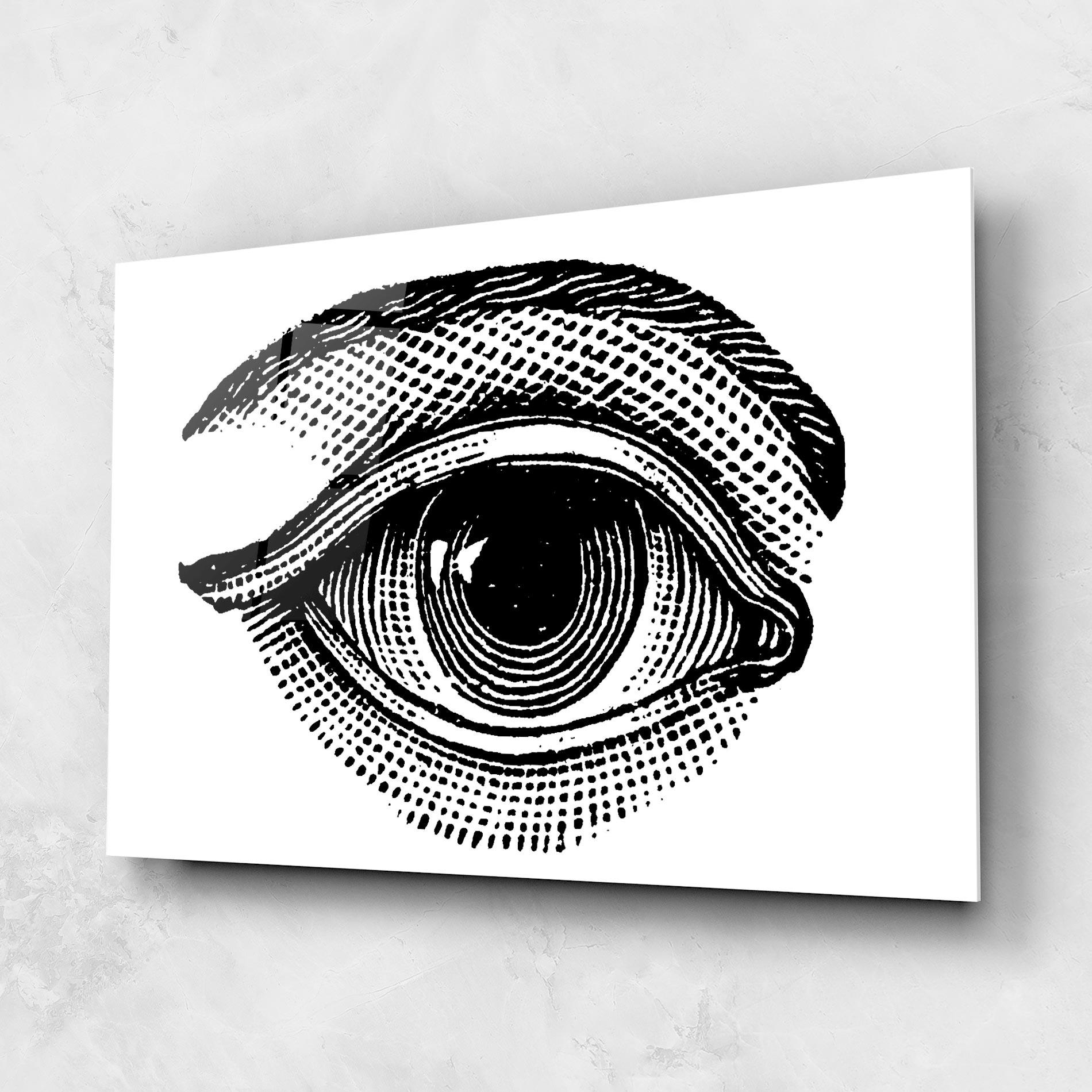 Tablou Sticla Big Eye Drawing mockup 1