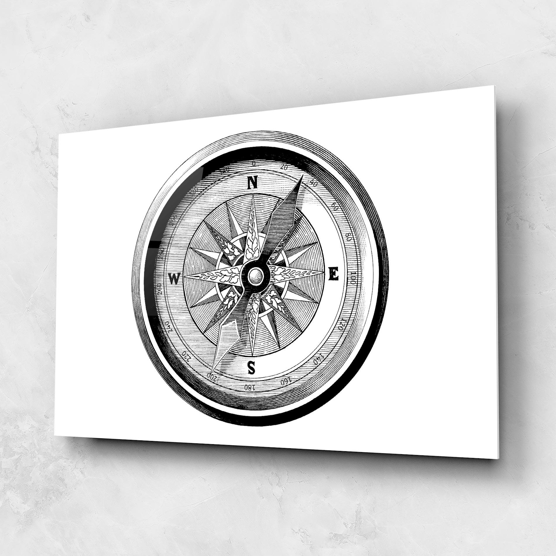 Tablou Sticla Black Compass mockup 1