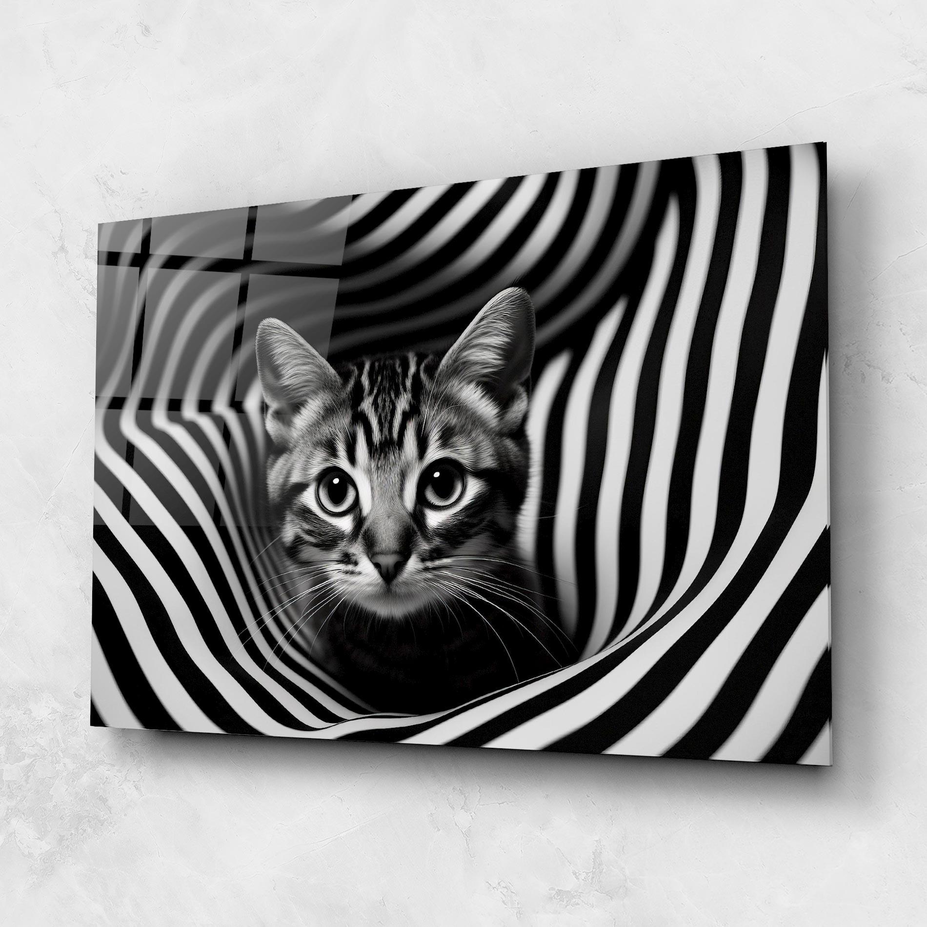Tablou Sticla Closeup Cat Portrait mockup 1