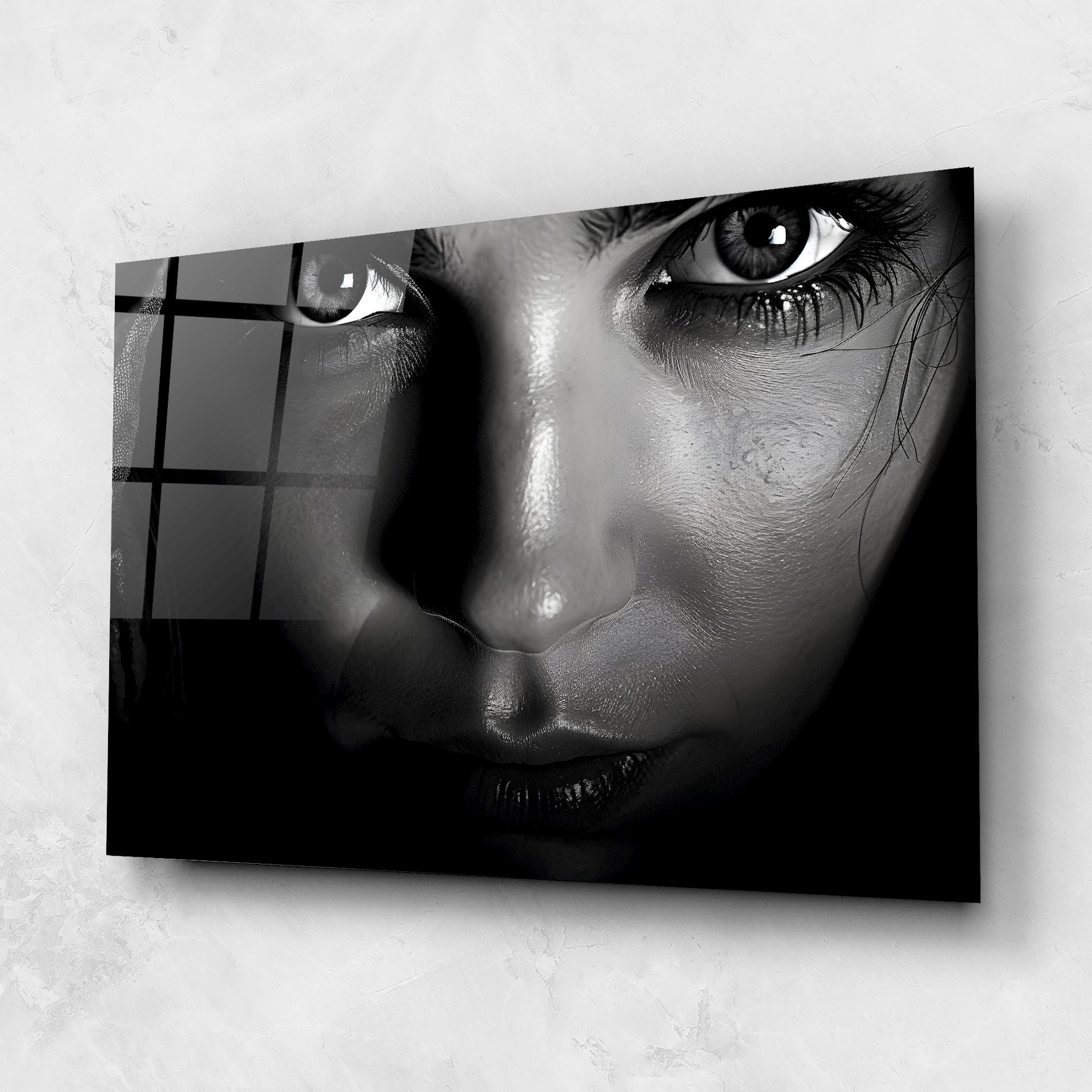 Tablou Sticla Closeup Portrait mockup 1