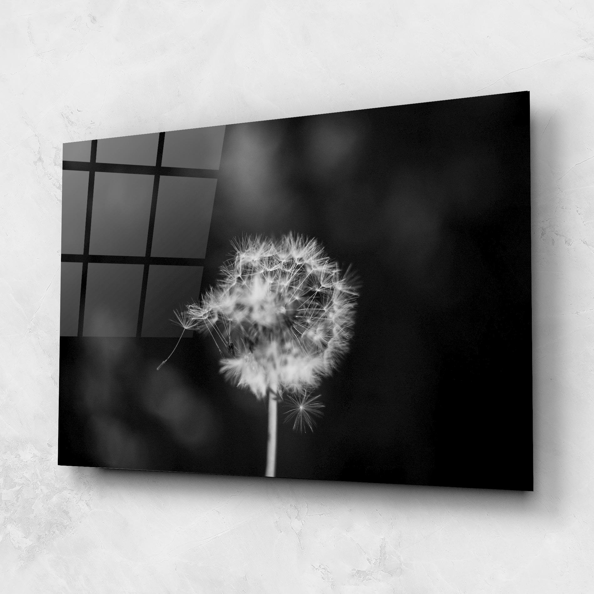 Tablou Sticla Grey Dandelion mockup 1