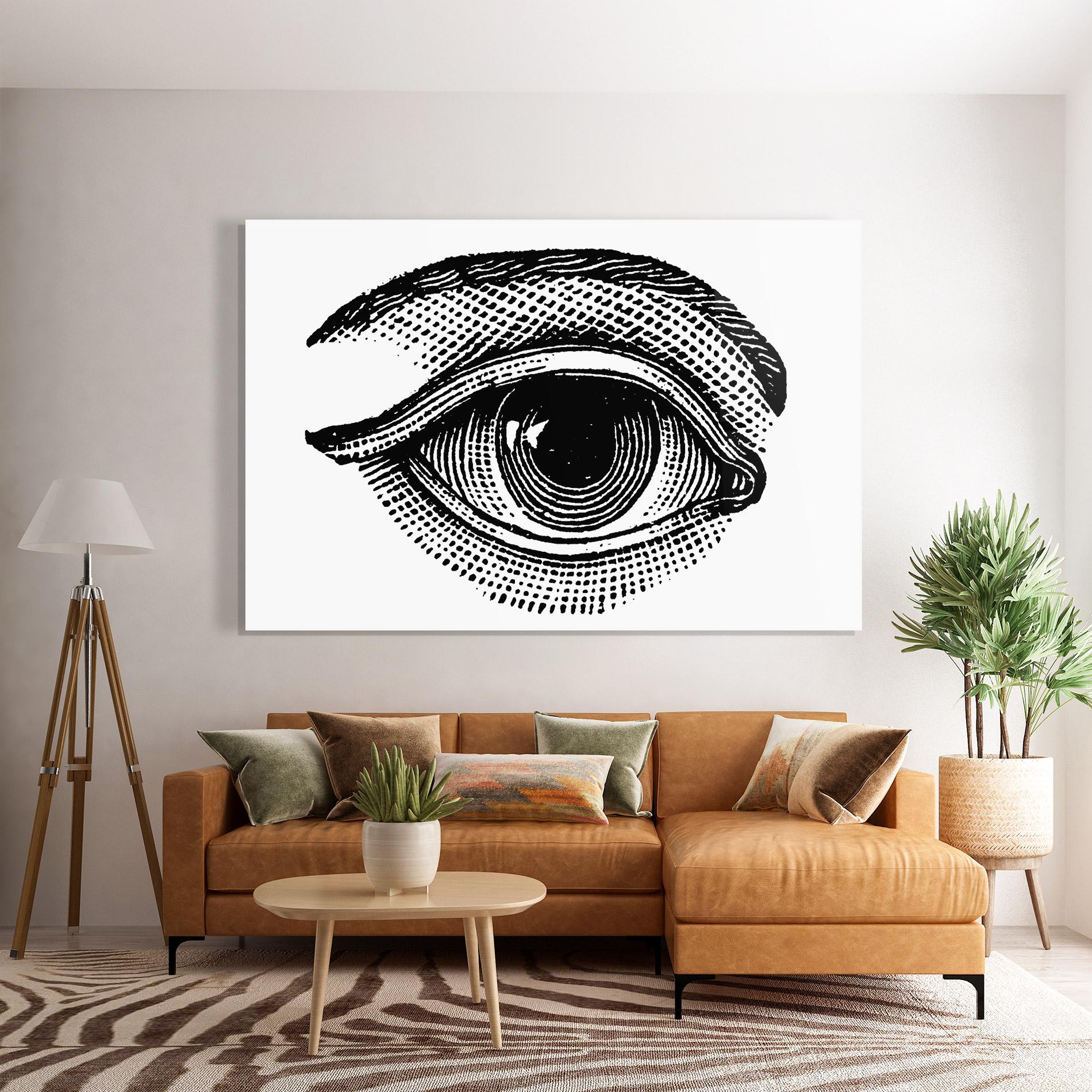 Tablou Sticla Big Eye Drawing mockup 7