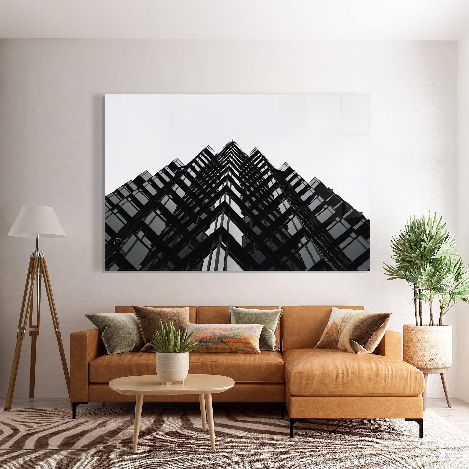 Tablou Sticla Black Building mockup 7