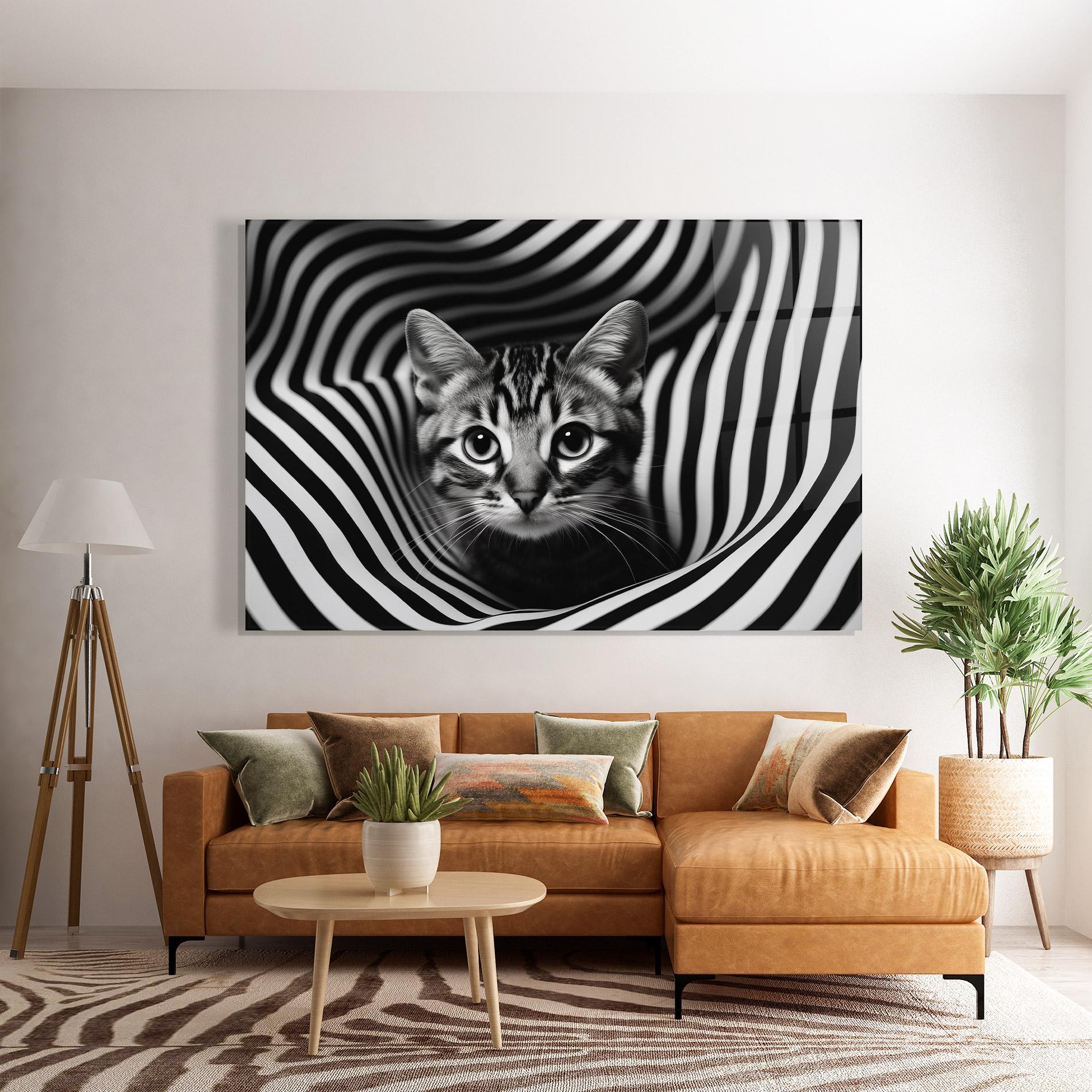 Tablou Sticla Closeup Cat Portrait mockup 7