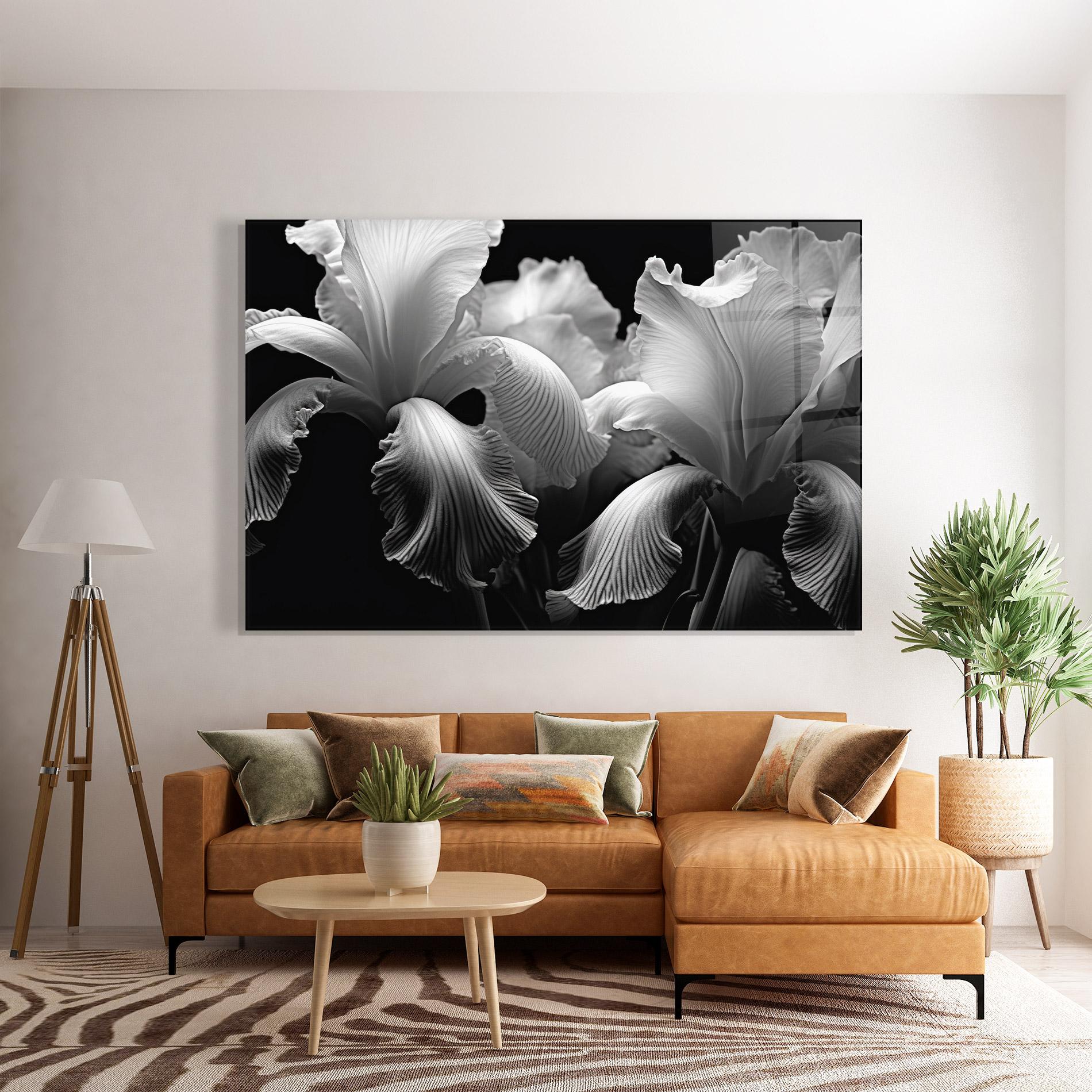 Tablou Sticla Grey Iris Mix mockup 7