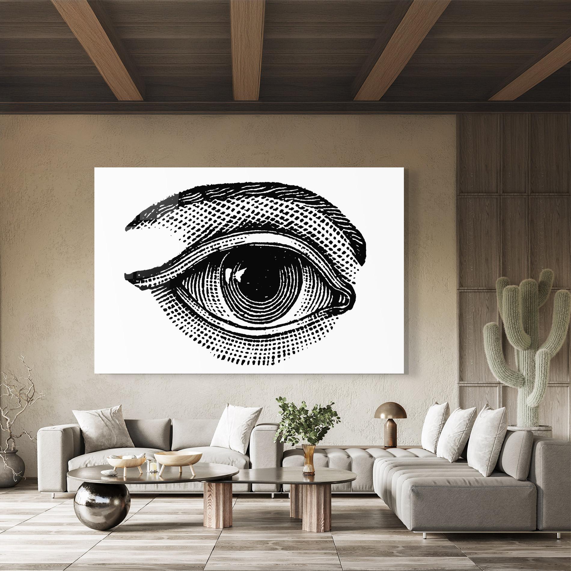Tablou Sticla Big Eye Drawing mockup 8