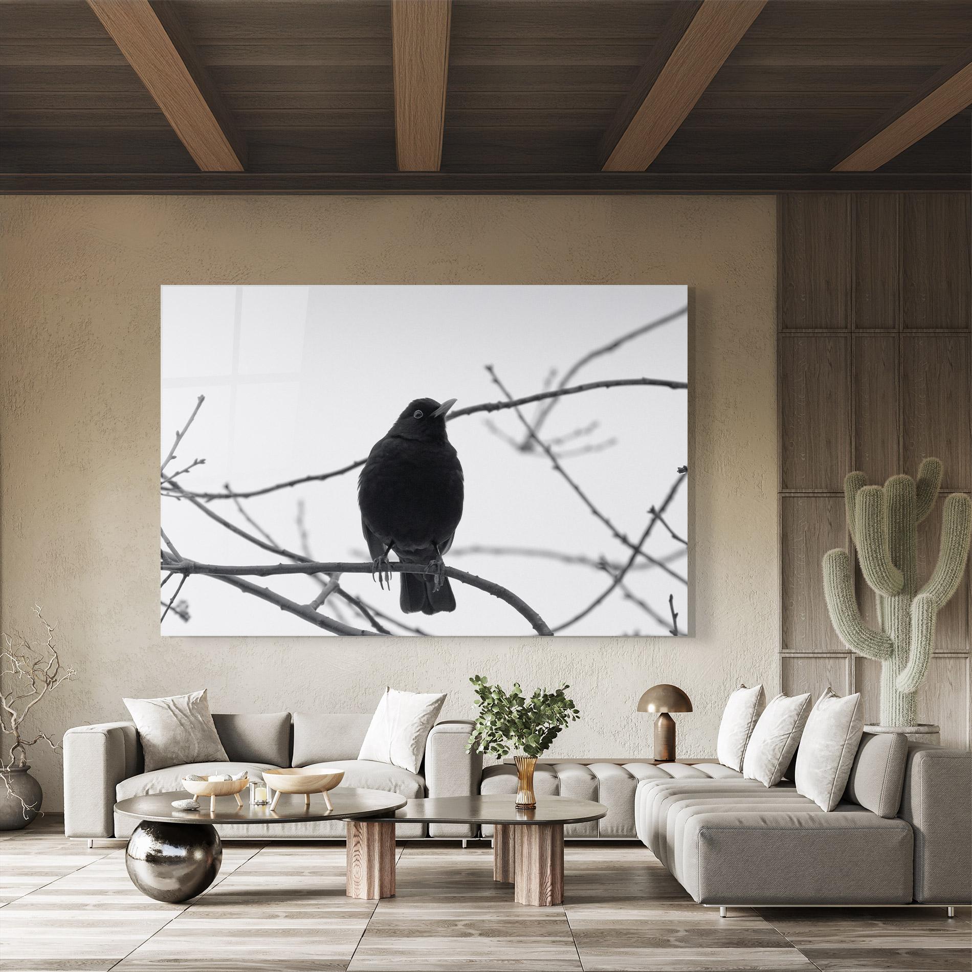 Tablou Sticla Black Bird mockup 8