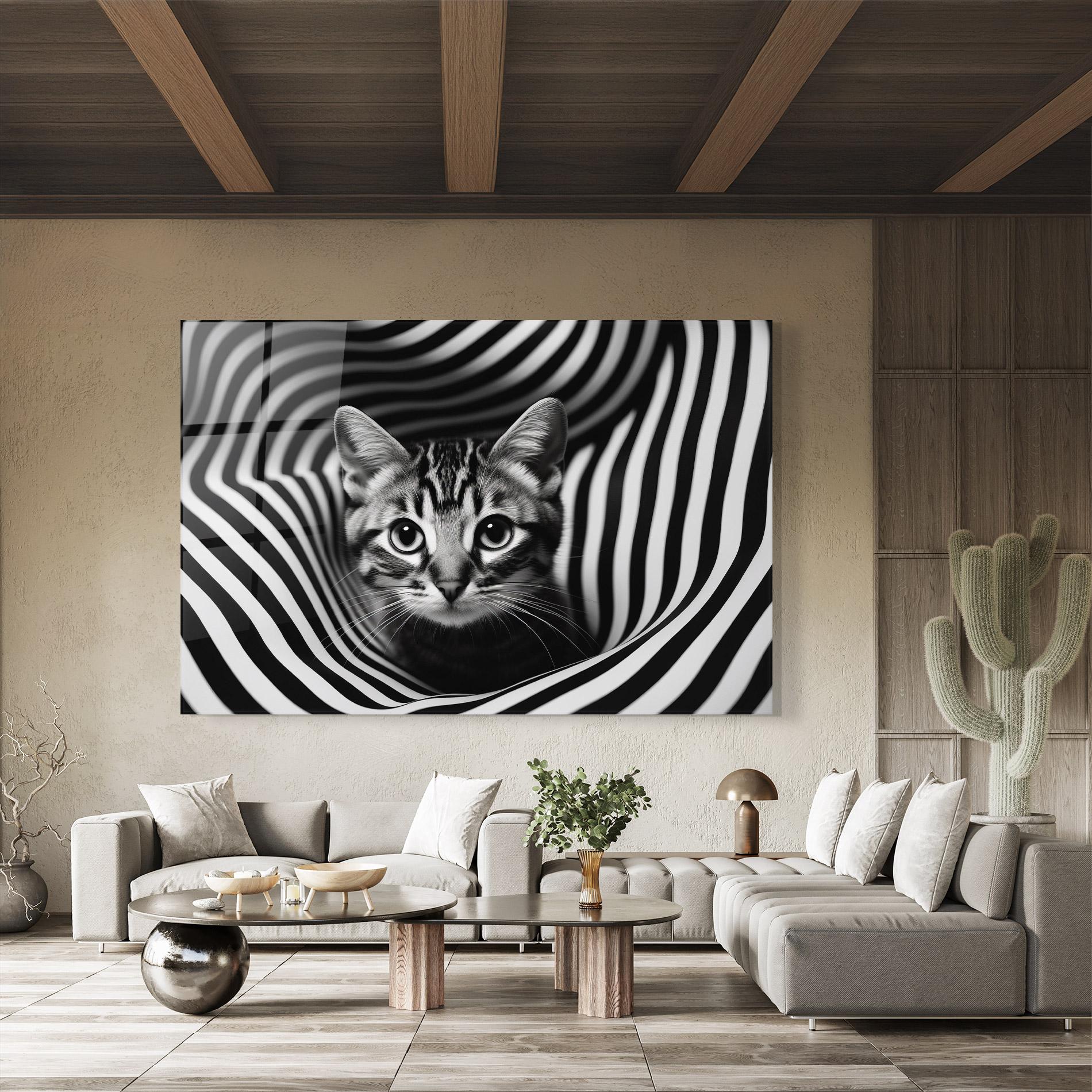 Tablou Sticla Closeup Cat Portrait mockup 8