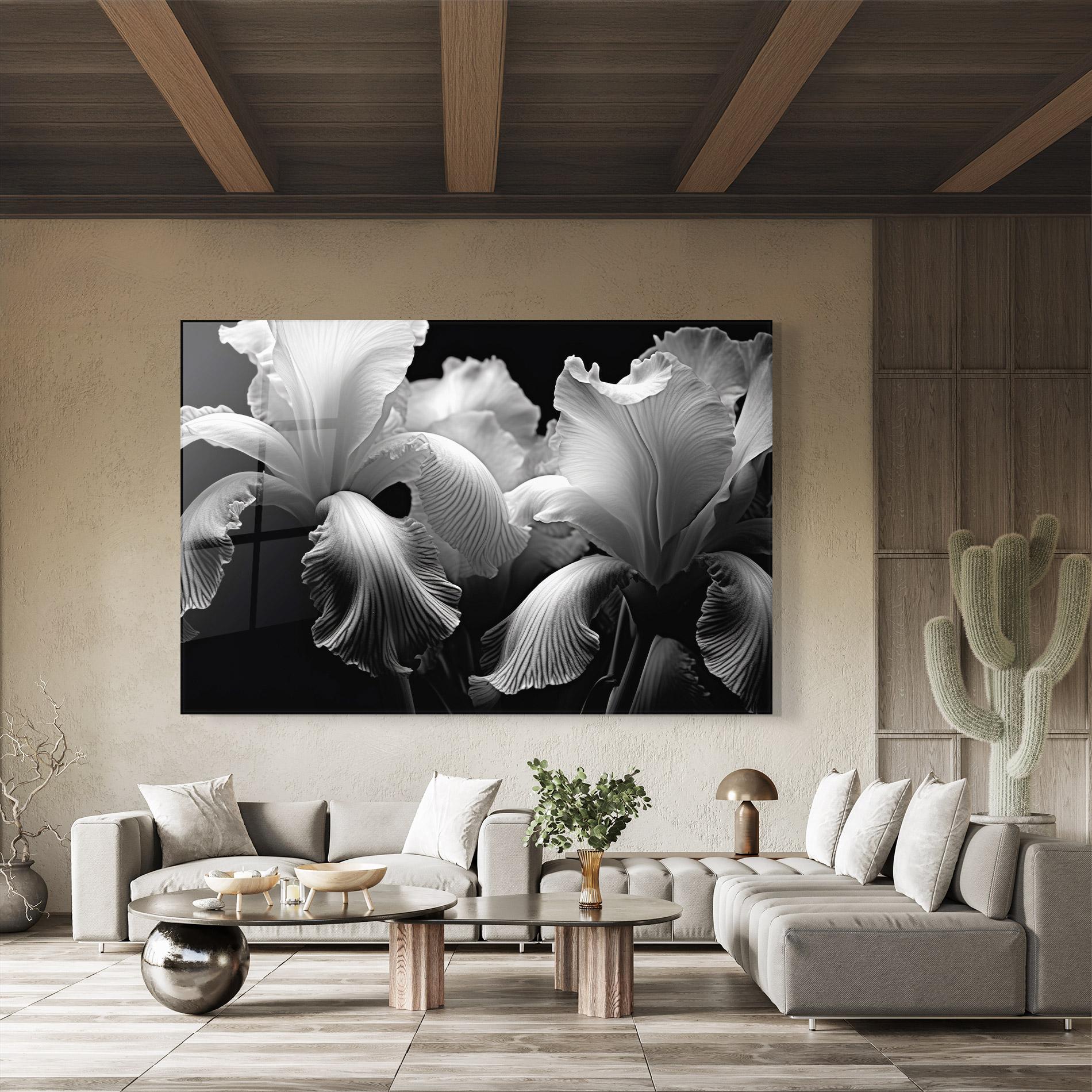 Tablou Sticla Grey Iris Mix mockup 8