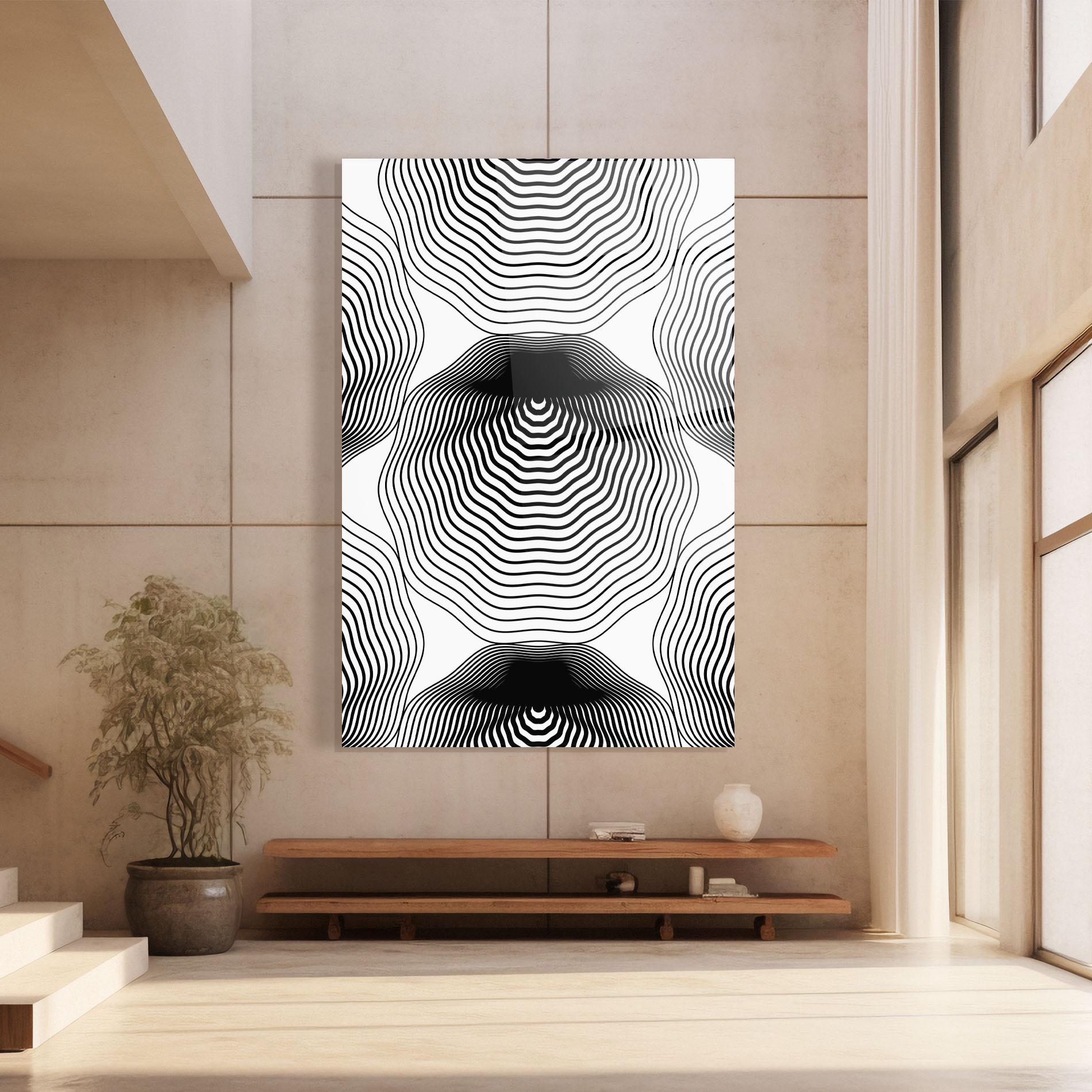 Tablou Sticla Black Line Art mockup 8