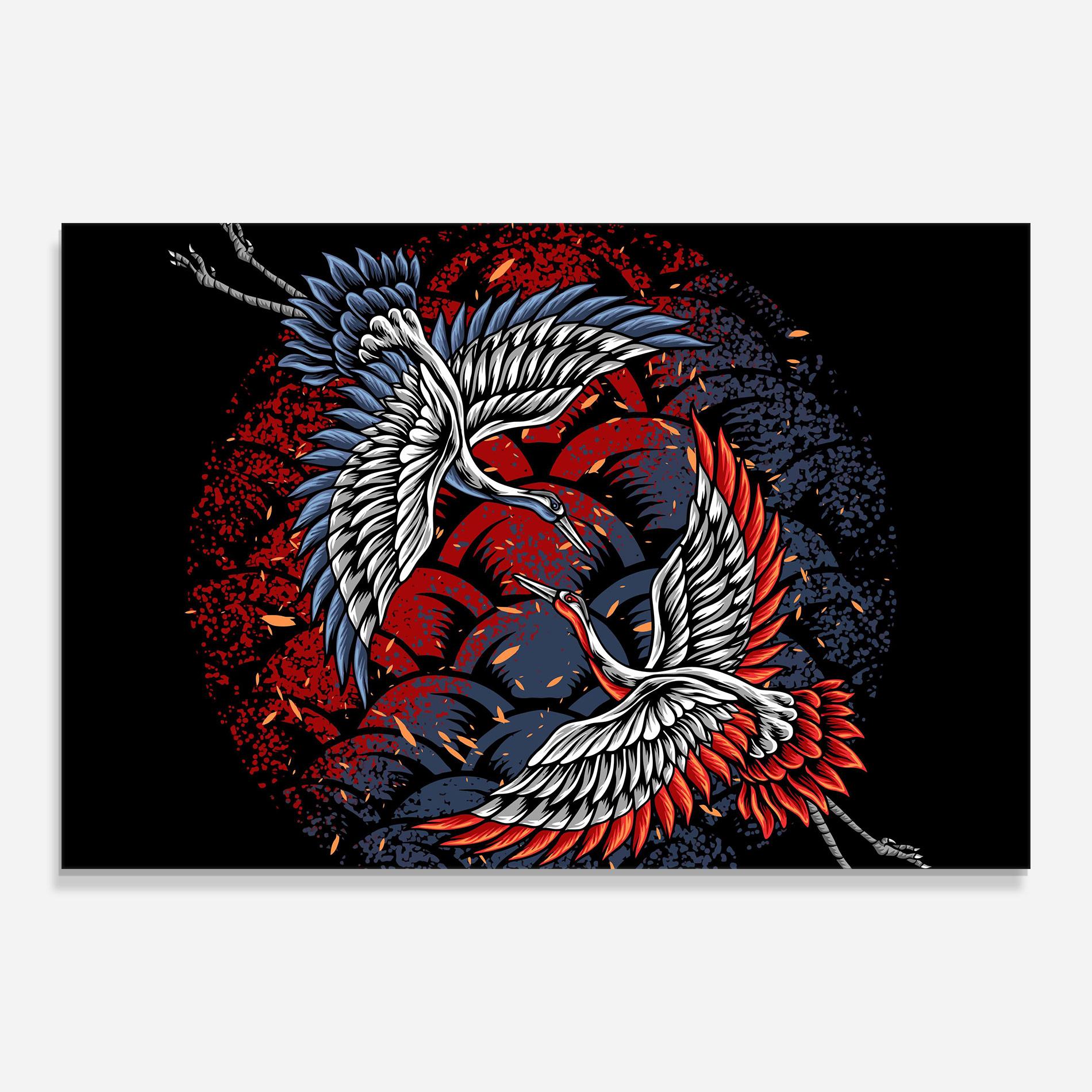 Tablou Sticla Battlecranes mockup 0