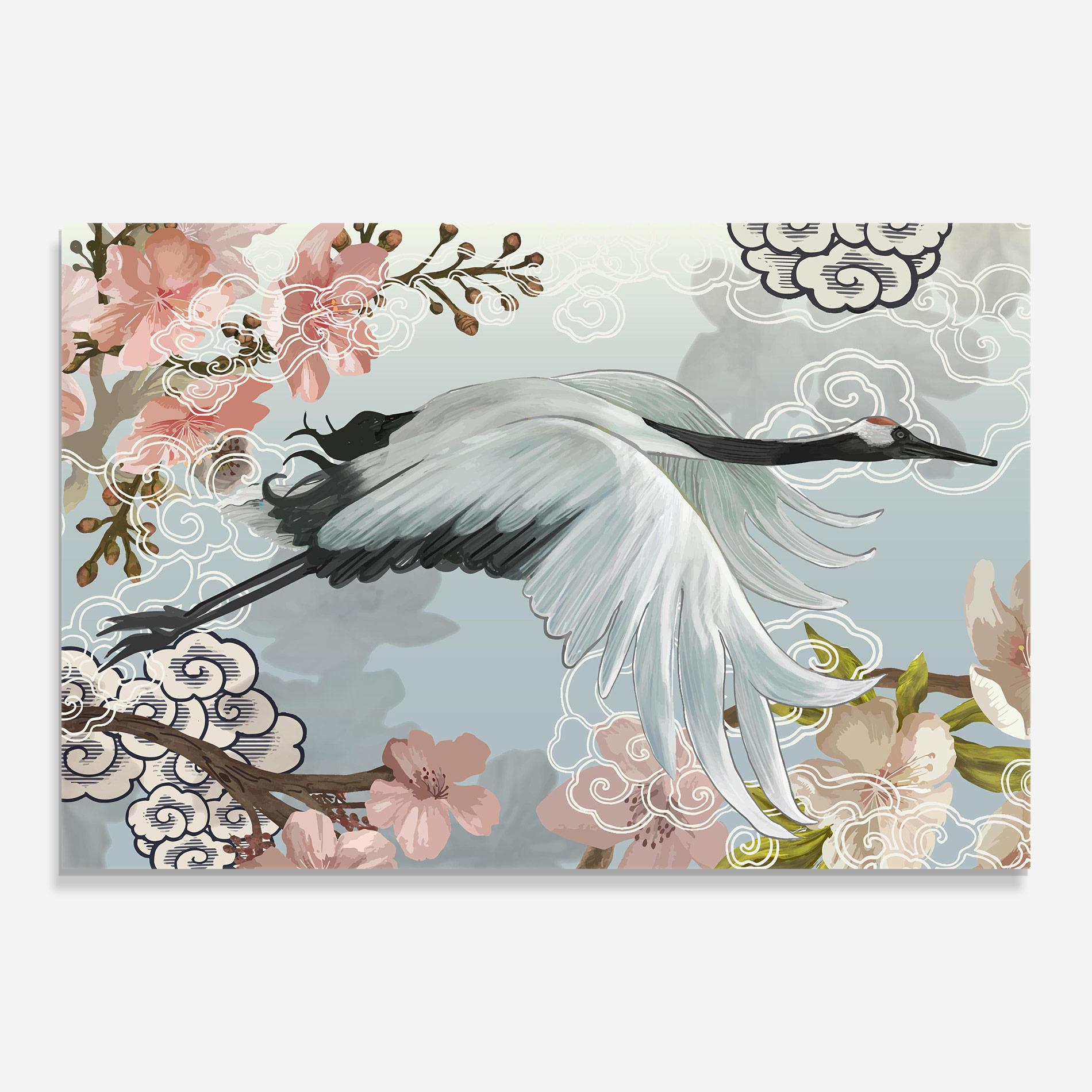 Tablou Sticla Beautiful Asiatic Bird mockup 0