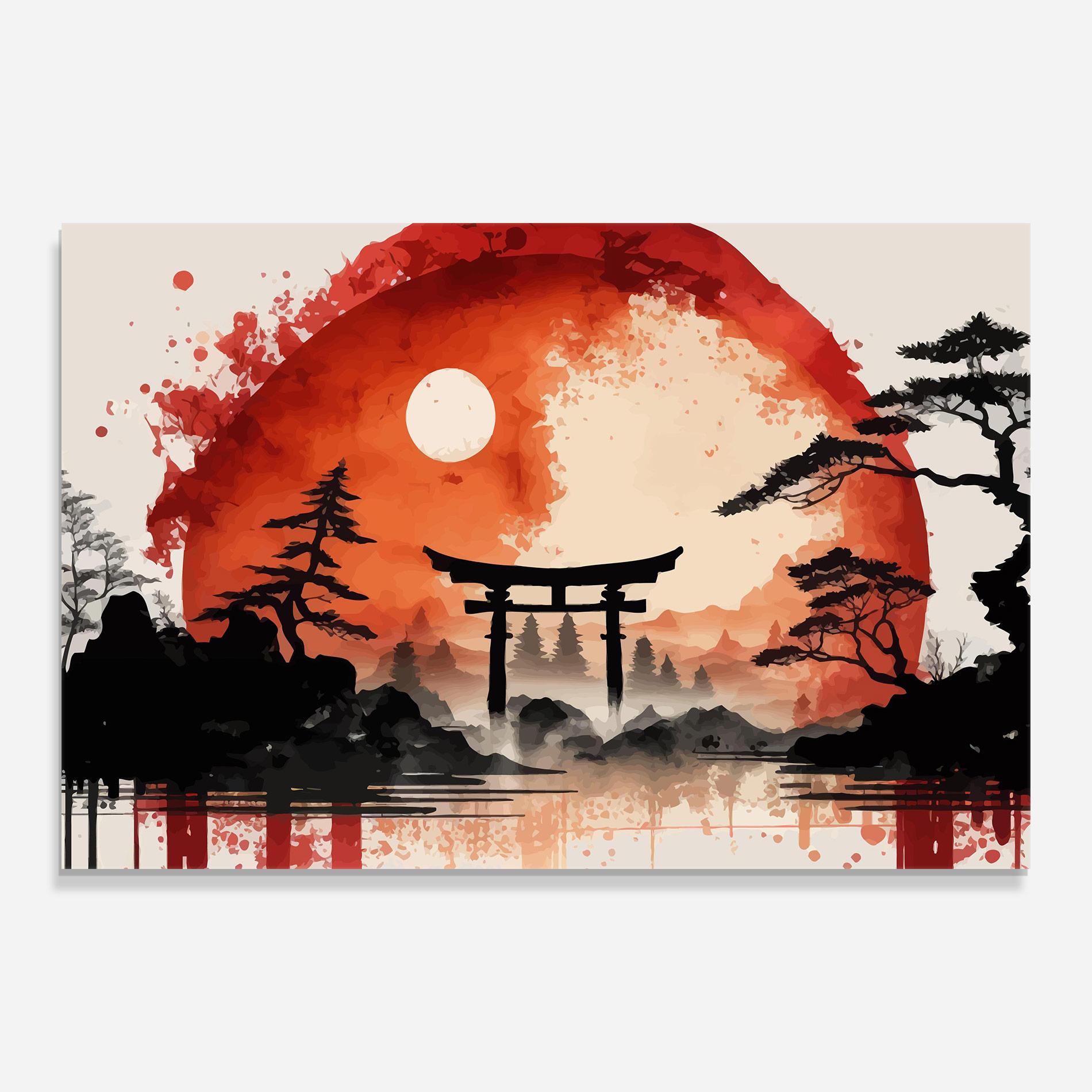 Tablou Sticla Big Asiatic Sun mockup 0