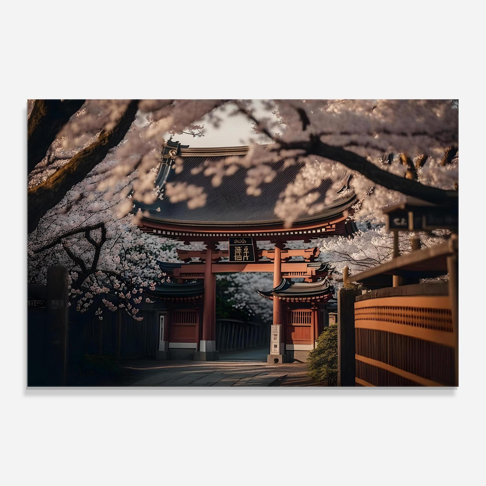 Tablou Sticla Cherry Blossom Garden mockup 0