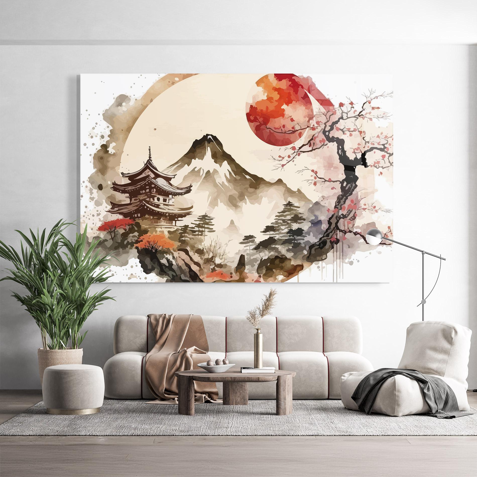 Tablou Sticla Asiatic Blossom View mockup 9