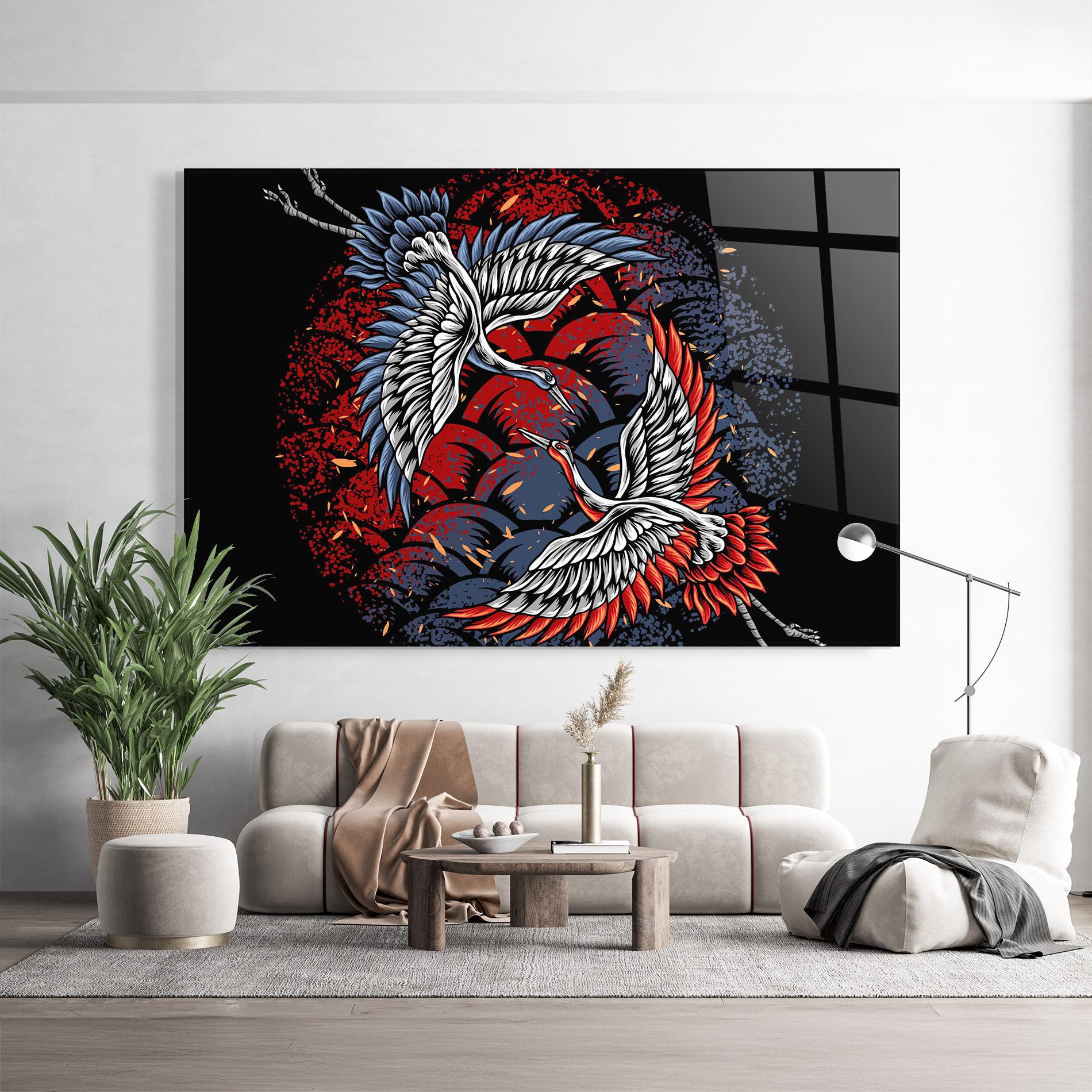 Tablou Sticla Battlecranes mockup 9