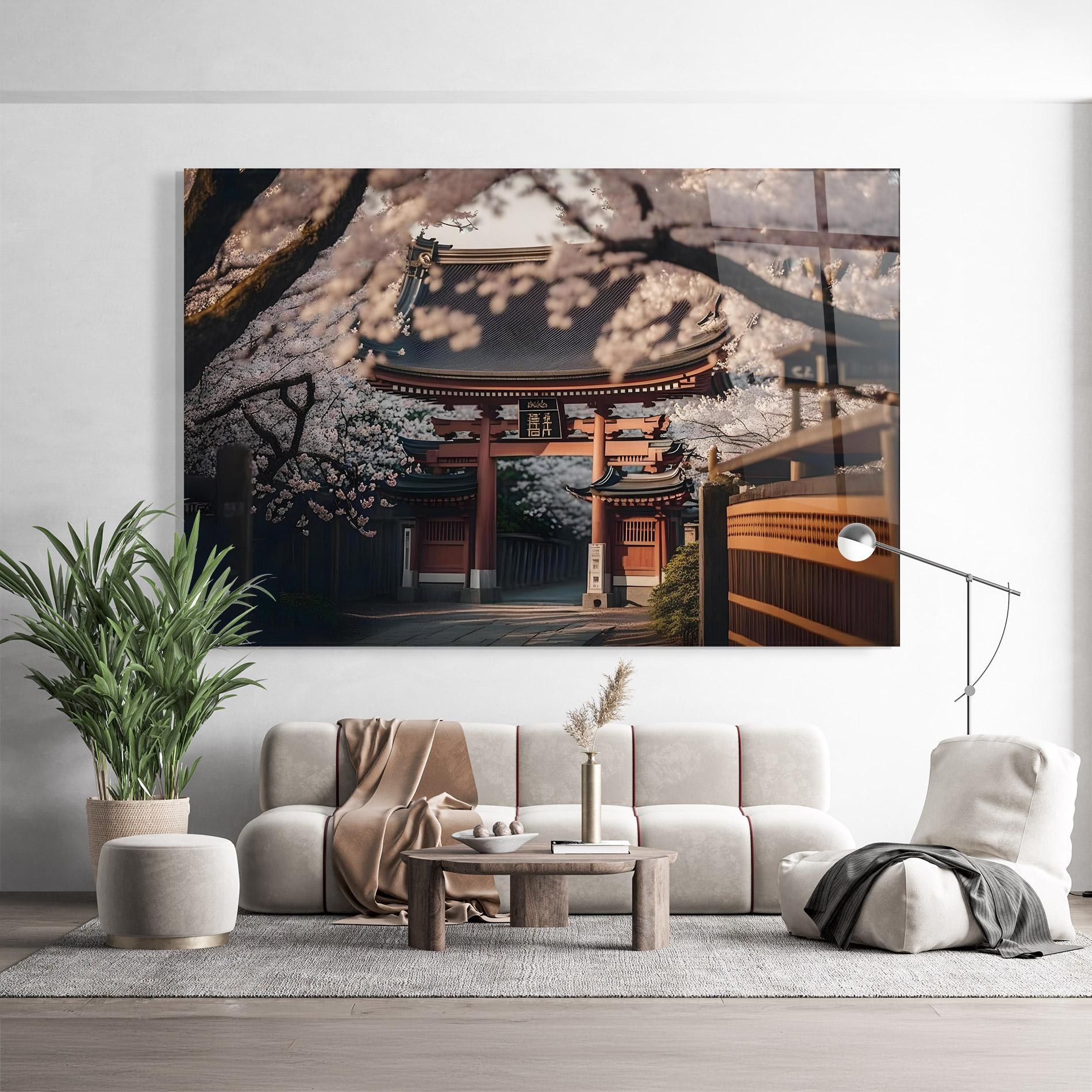 Tablou Sticla Cherry Blossom Garden mockup 9