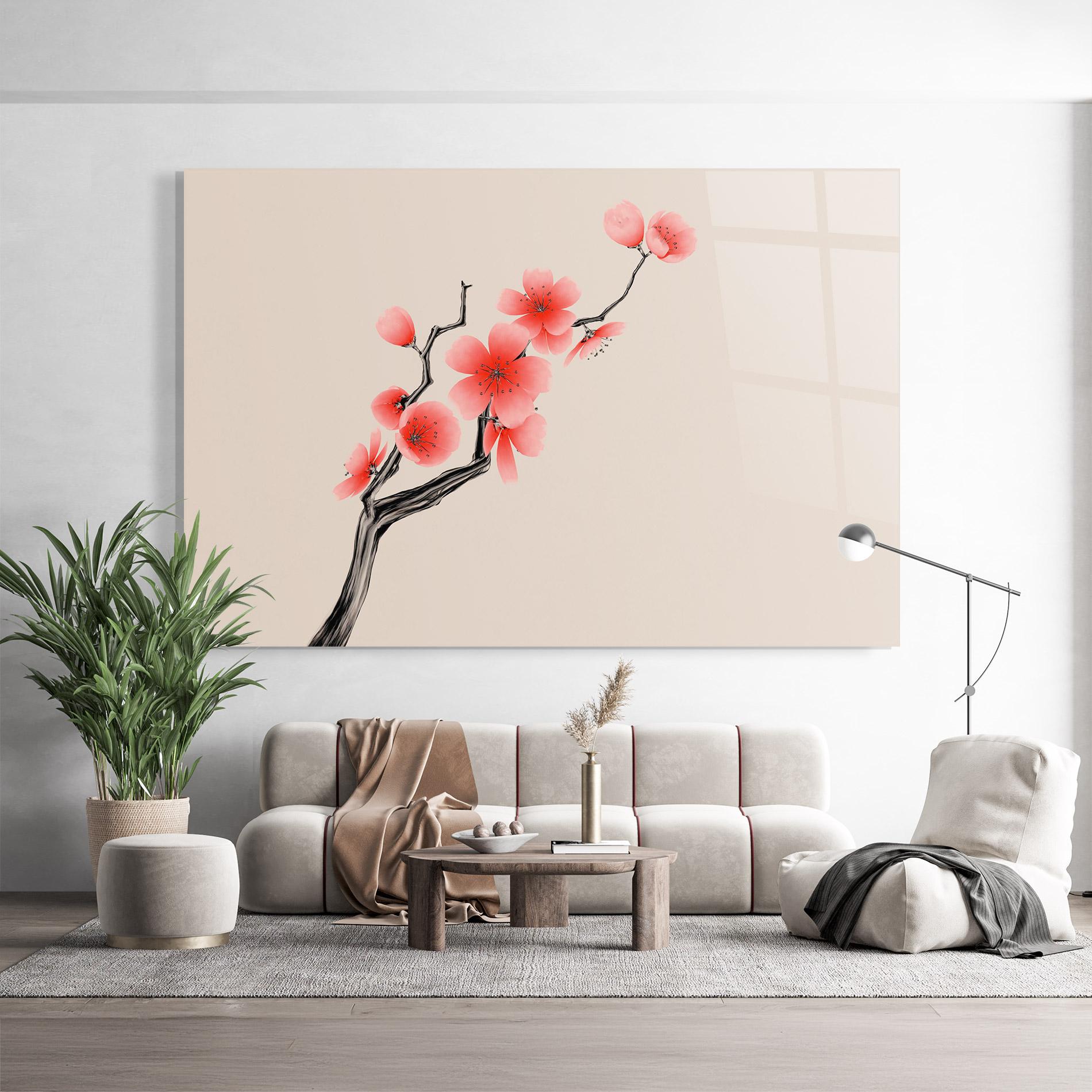 Tablou Sticla Chinese Plum Blossom mockup 9