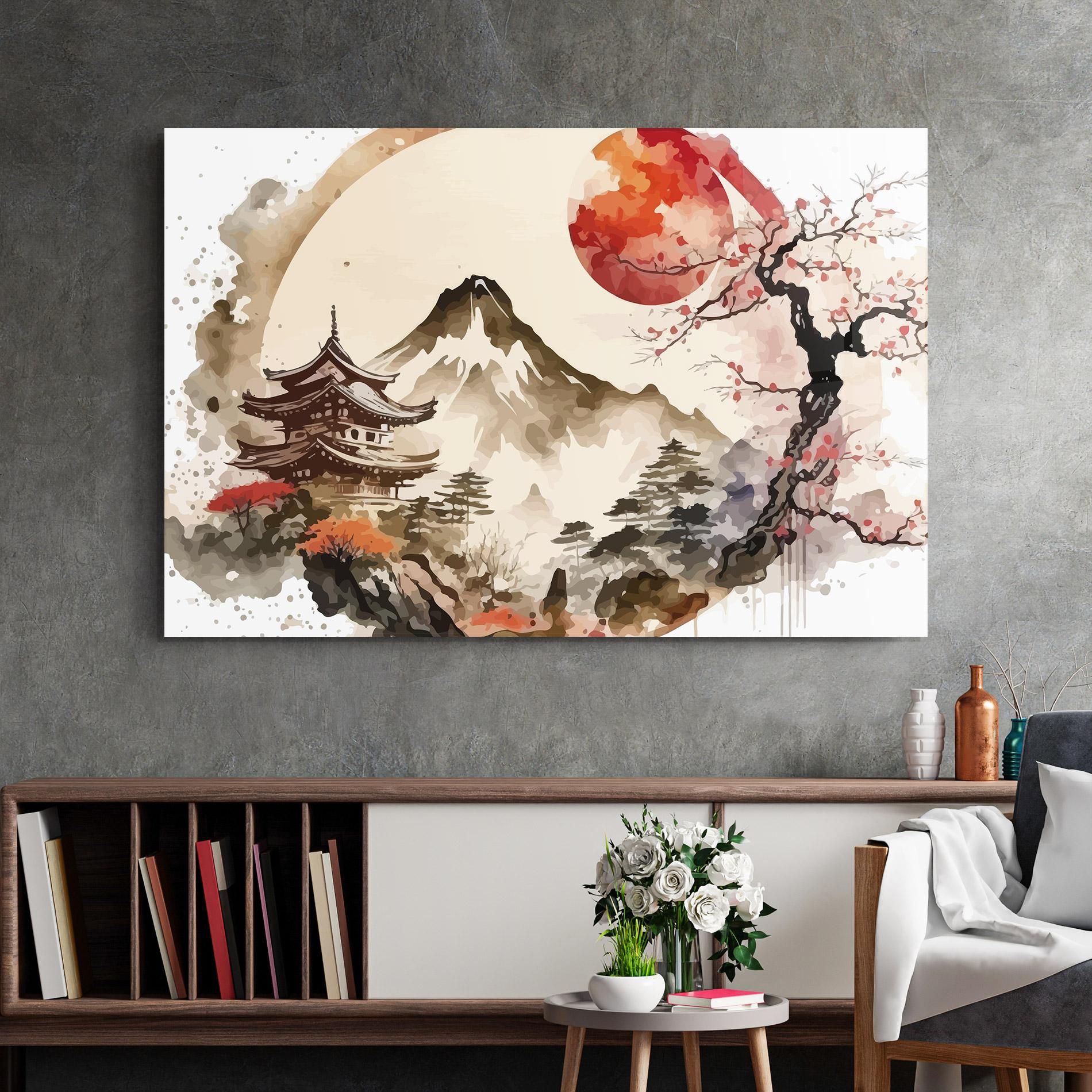 Tablou Sticla Asiatic Blossom View mockup 2