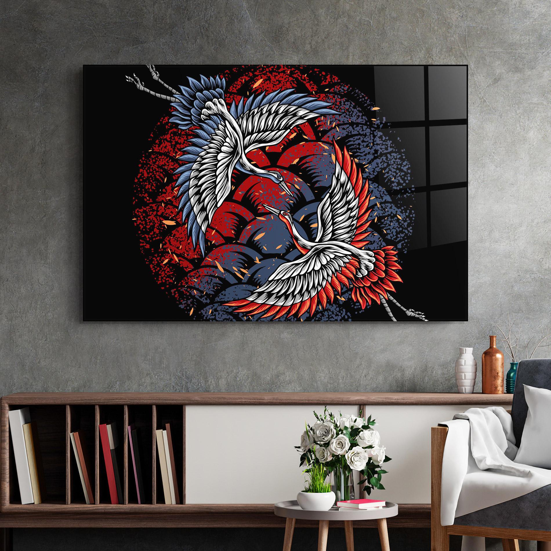 Tablou Sticla Battlecranes mockup 2