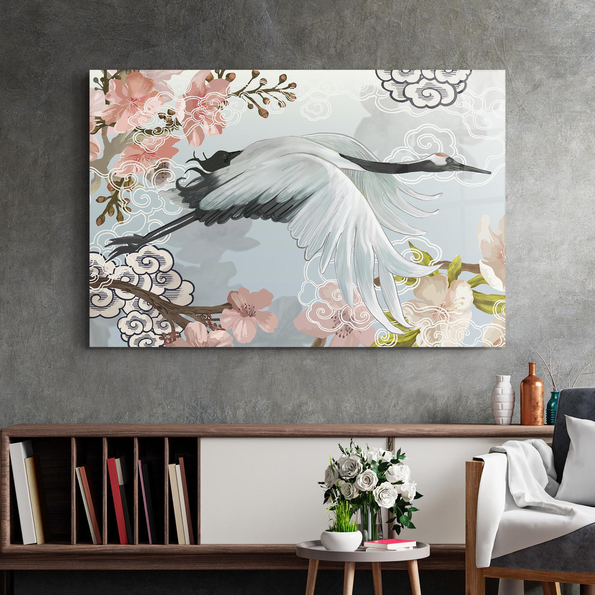 Tablou Sticla Beautiful Asiatic Bird mockup 2