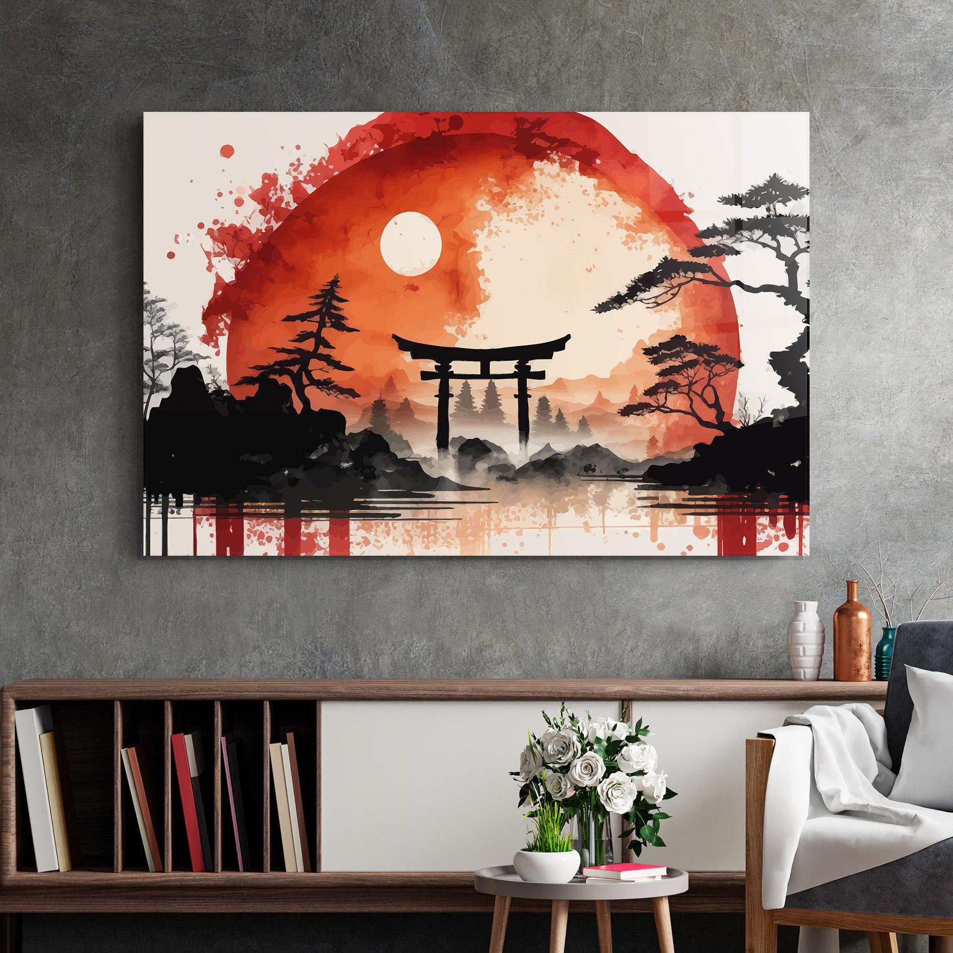 Tablou Sticla Big Asiatic Sun mockup 2