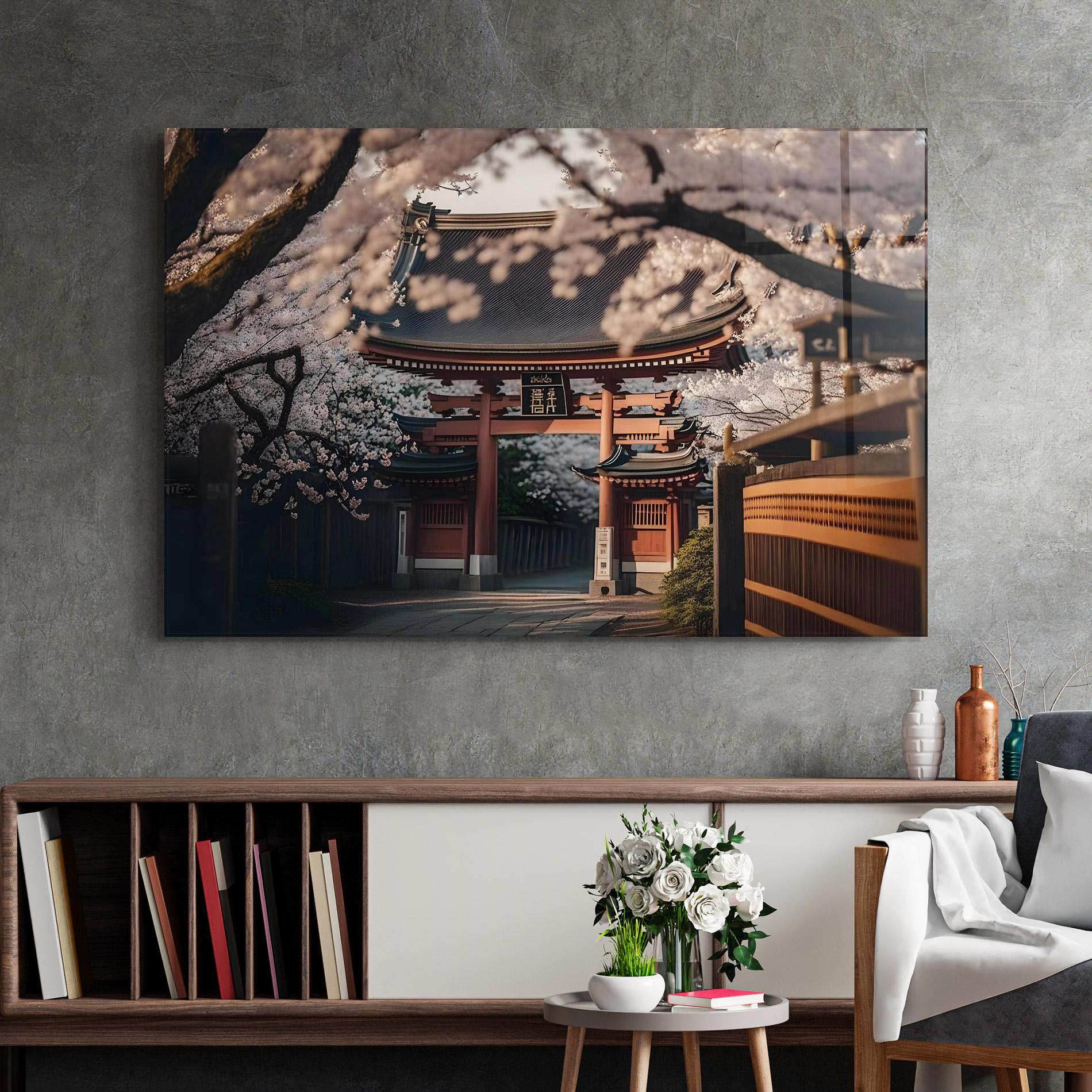 Tablou Sticla Cherry Blossom Garden mockup 2