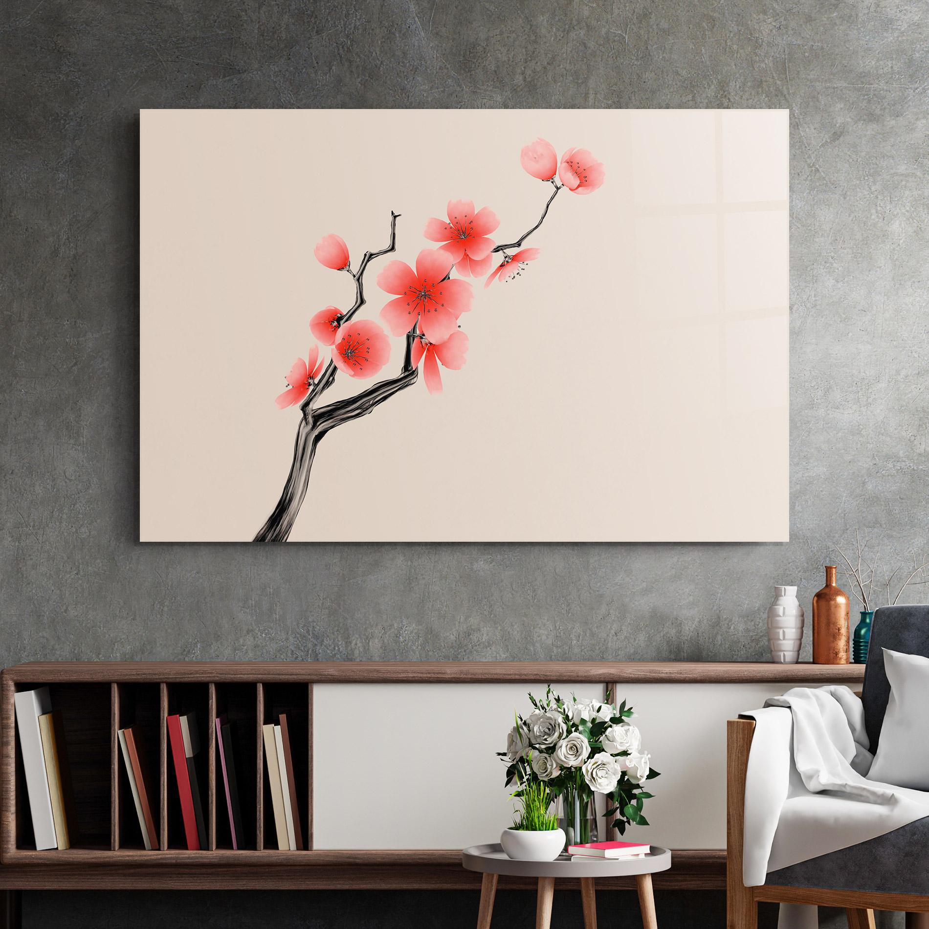 Tablou Sticla Chinese Plum Blossom mockup 2
