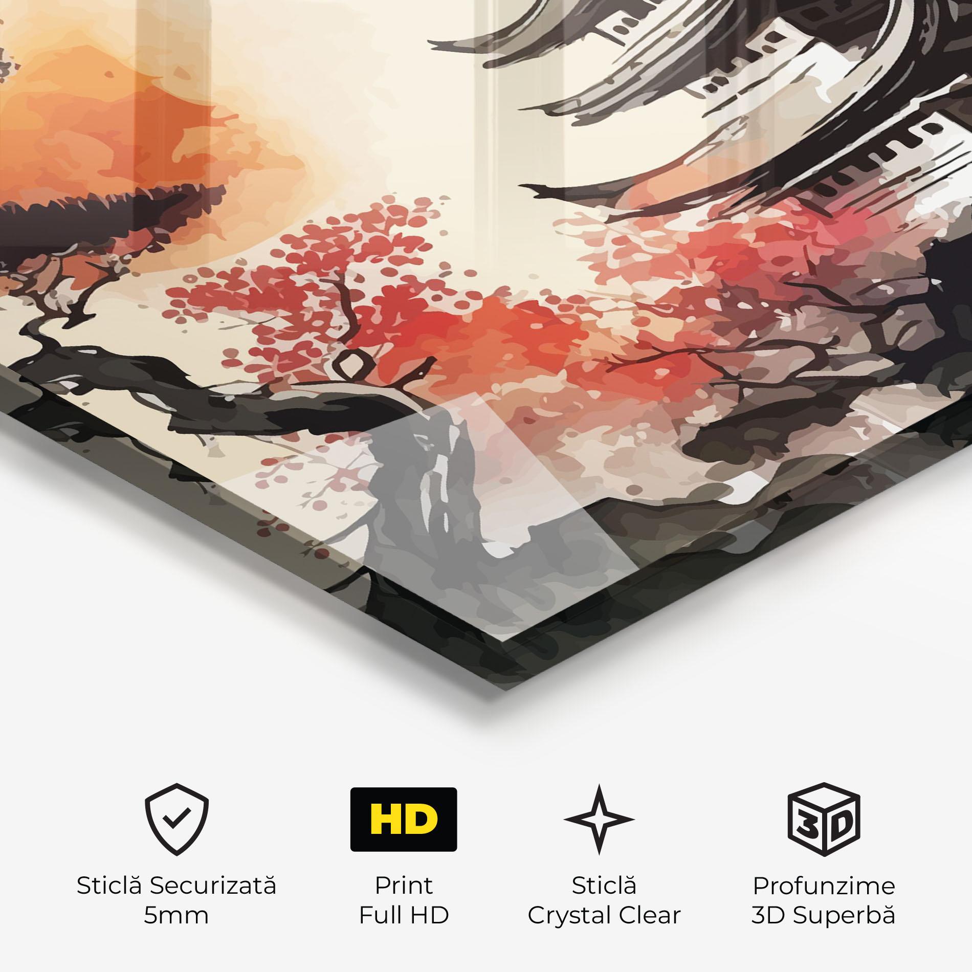 Tablou Sticla Asiatic Beautiful View mockup 3