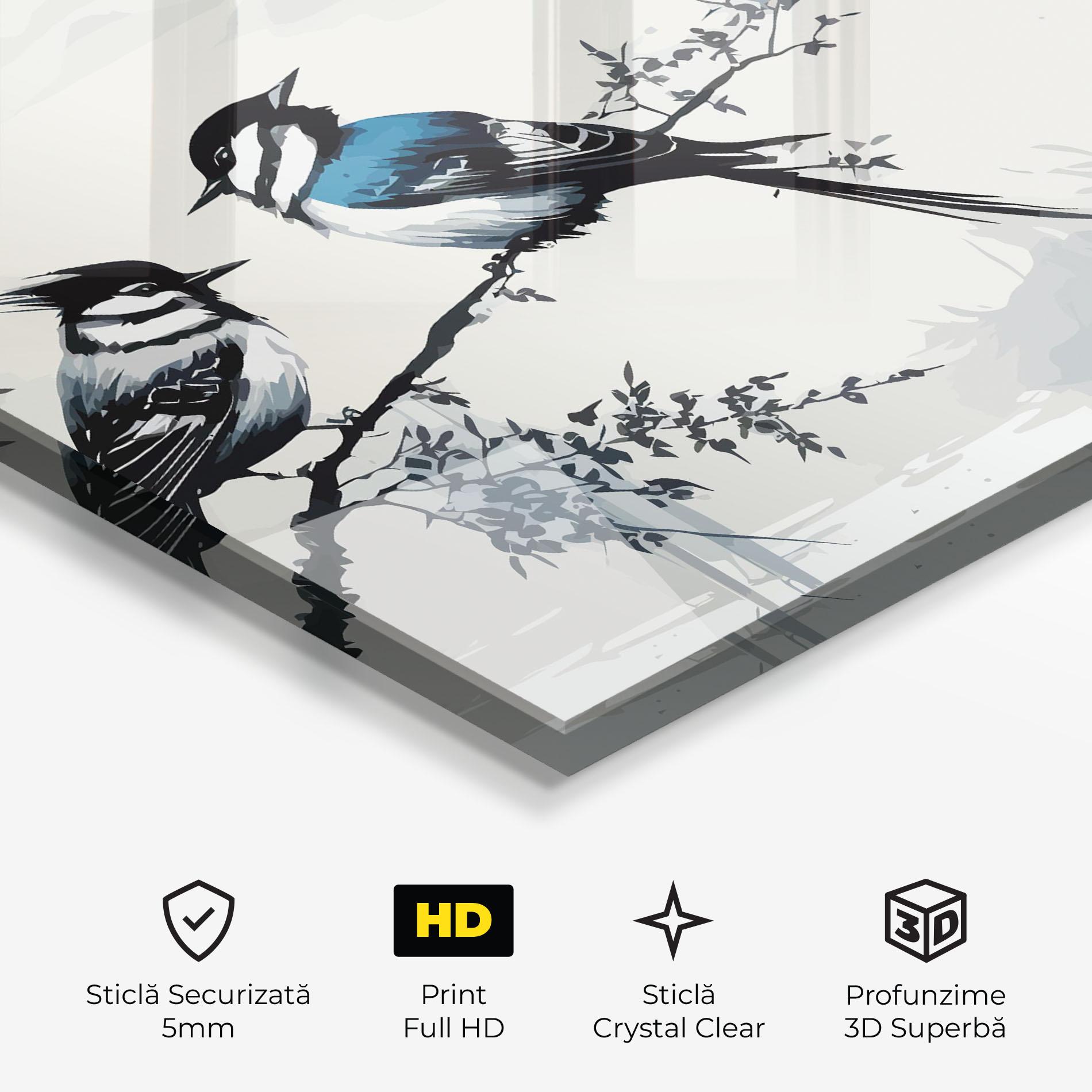 Tablou Sticla Asiatic Blue Bird mockup 3