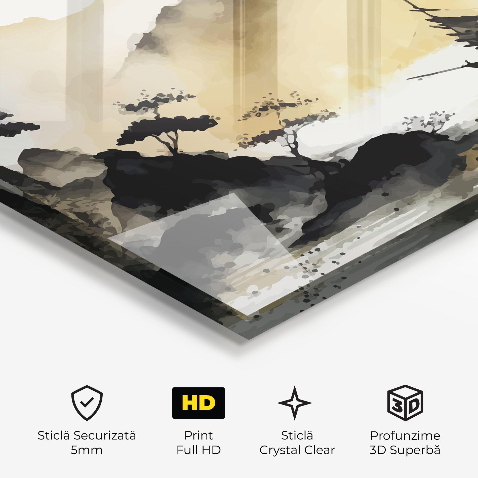 Tablou Sticla Asiatic Grey Cream mockup 3