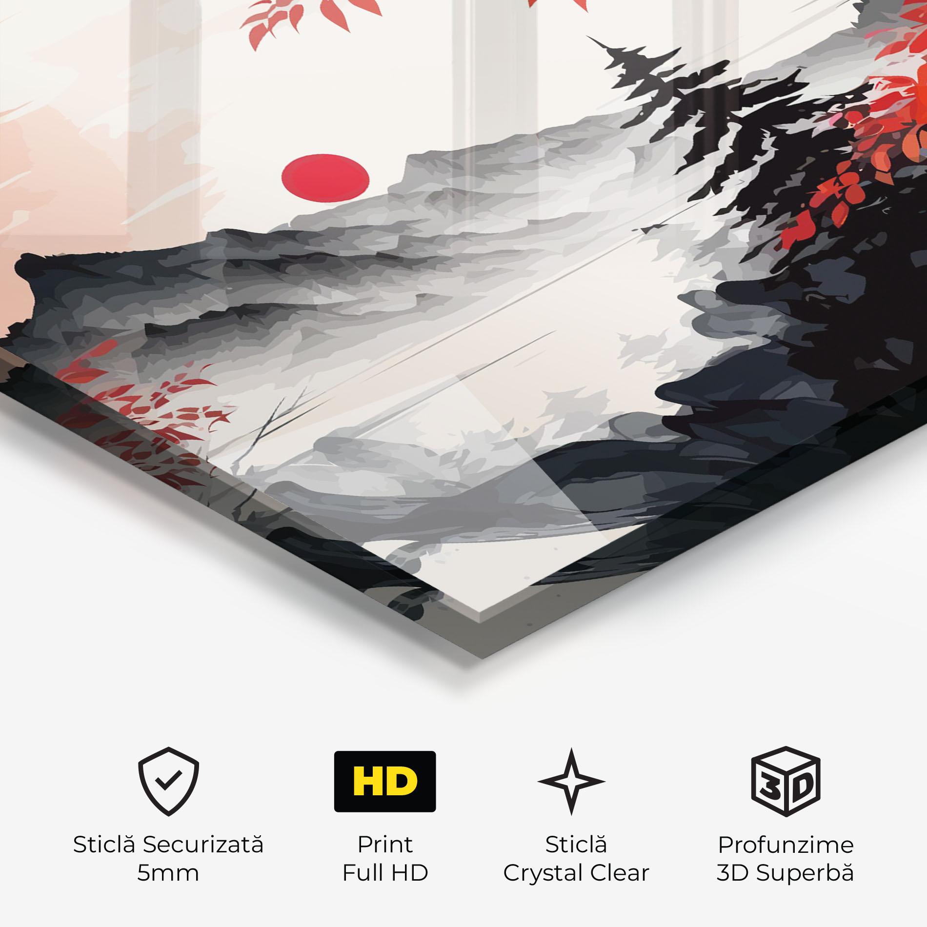 Tablou Sticla Asiatic Grey Montain mockup 3