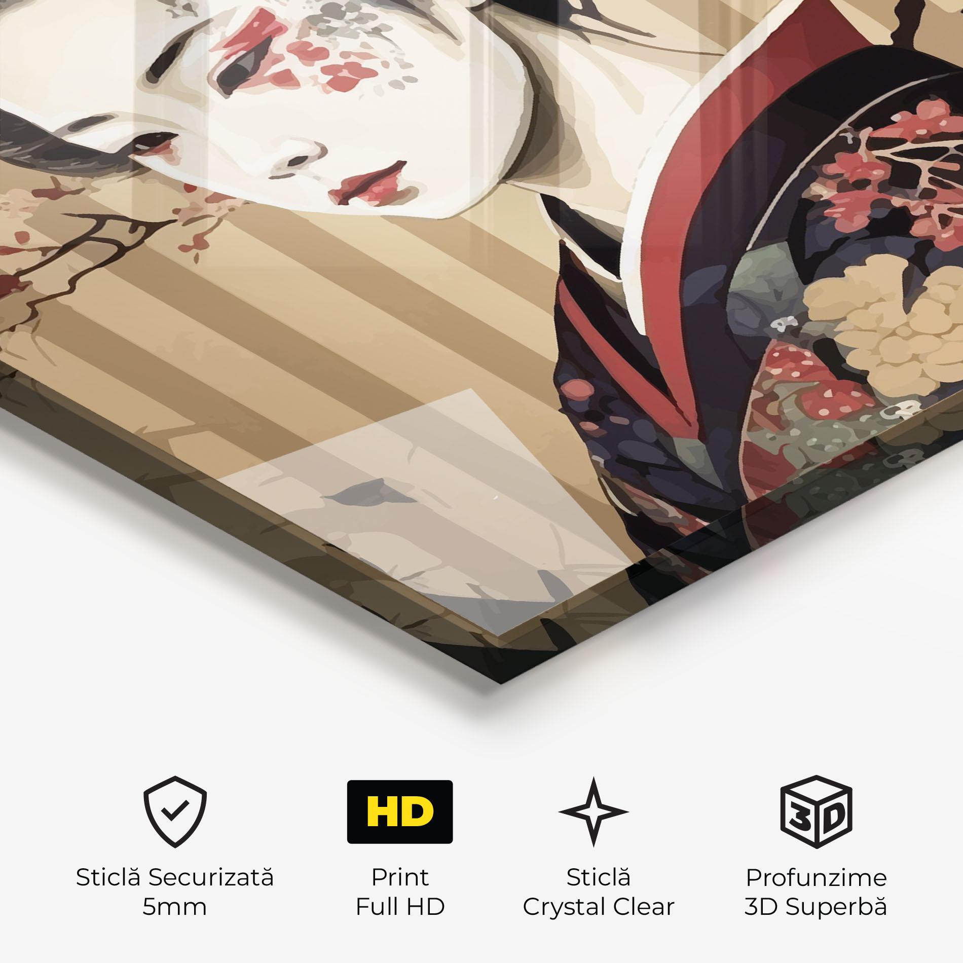 Tablou Sticla Asiatic Lady mockup 3