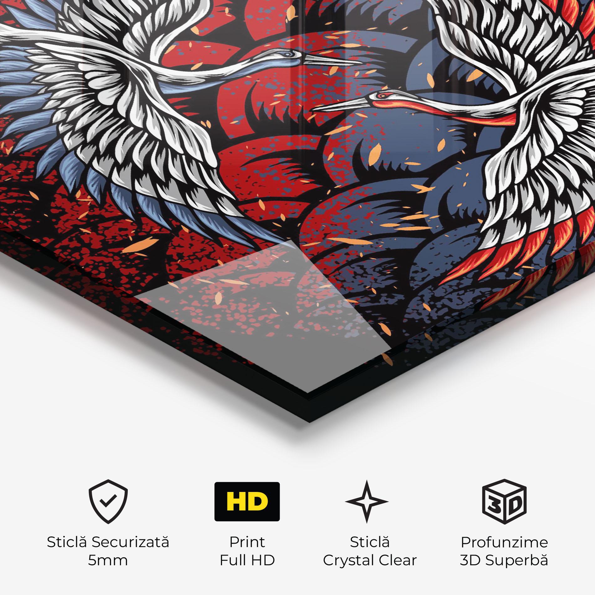 Tablou Sticla Battlecranes mockup 3