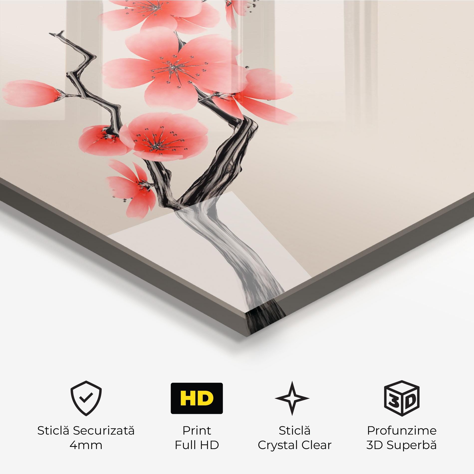 Tablou Sticla Chinese Plum Blossom mockup 3