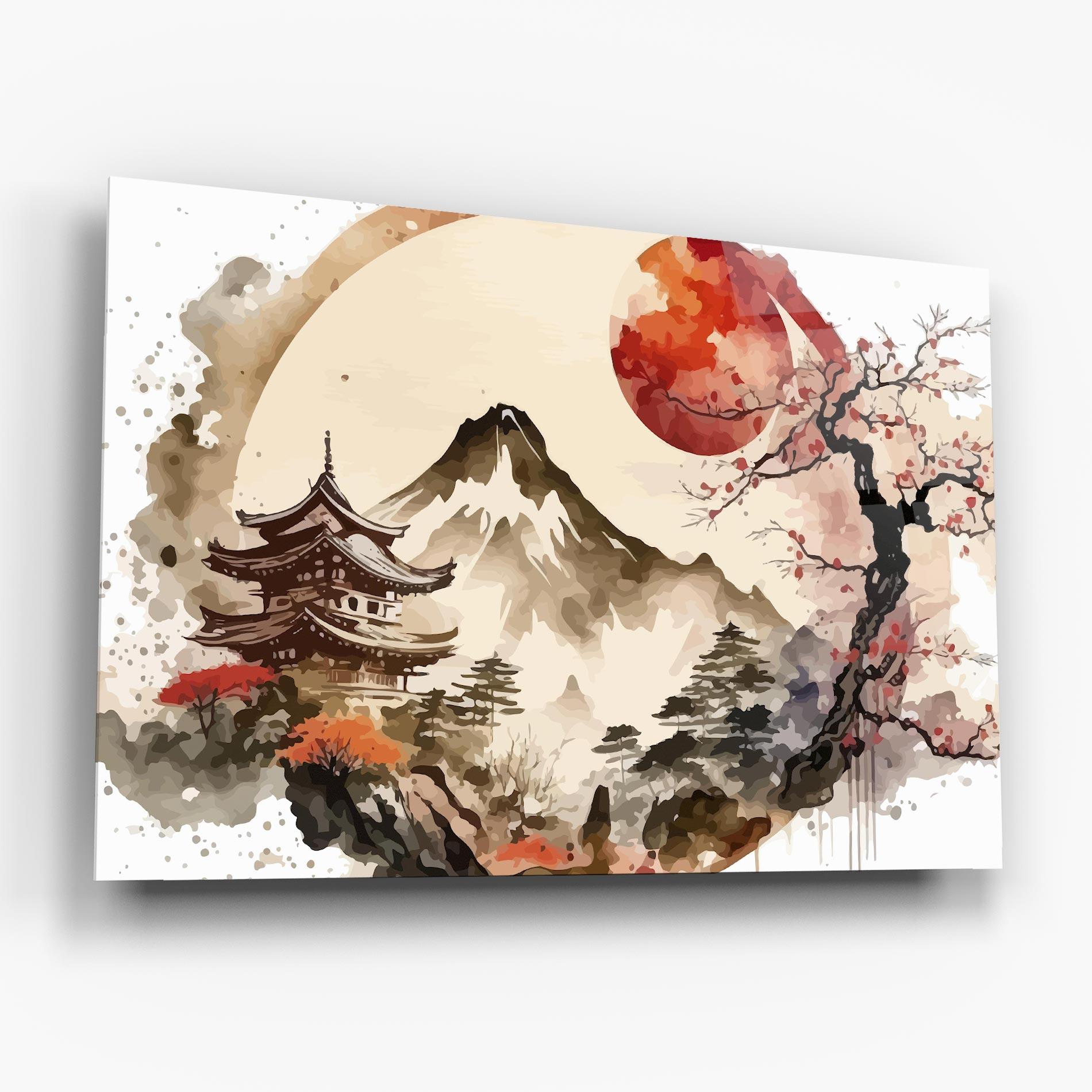 Tablou Sticla Asiatic Blossom View mockup 6
