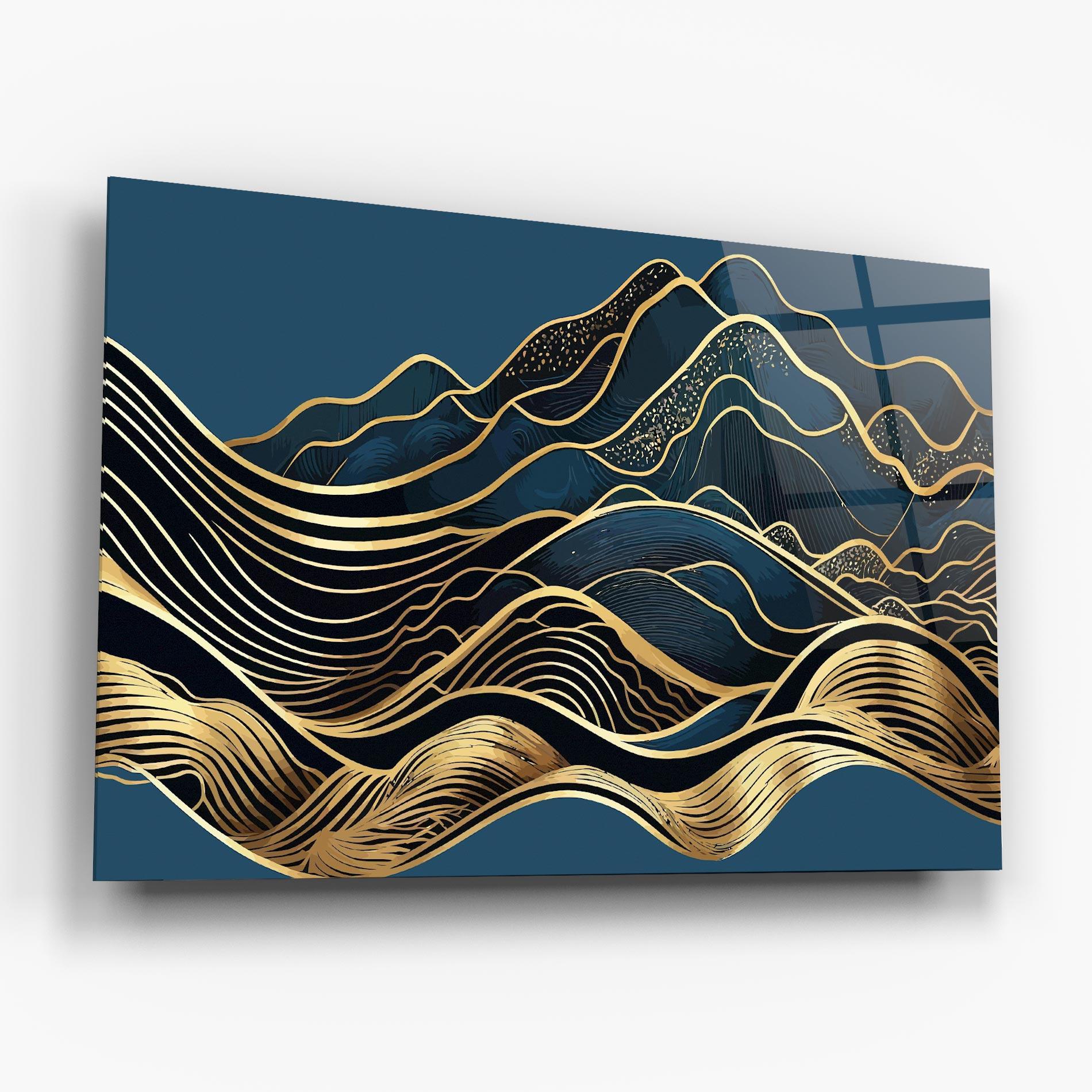 Tablou Sticla Asiatic Blue Wave mockup 6