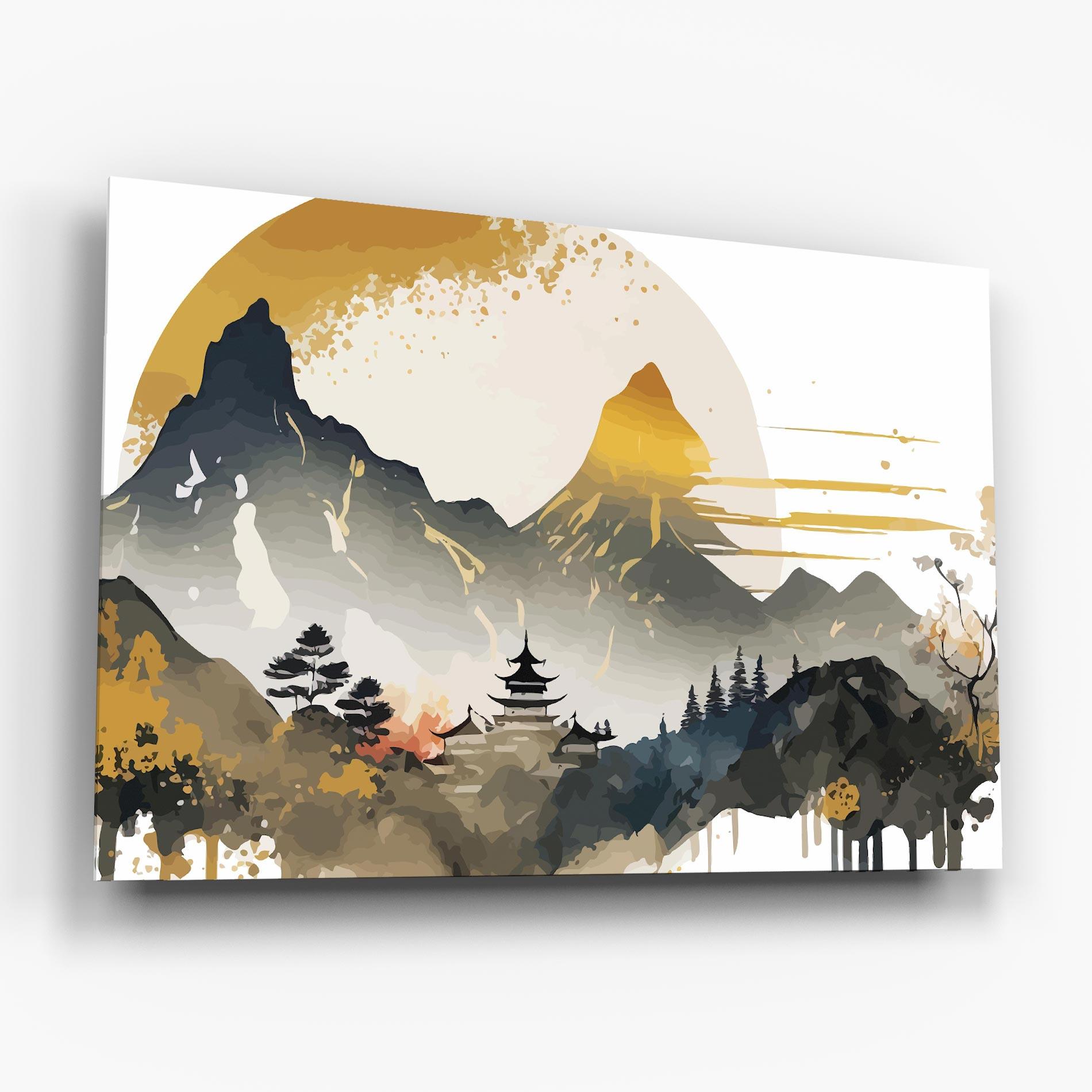 Tablou Sticla Asiatic Gold Cream mockup 6