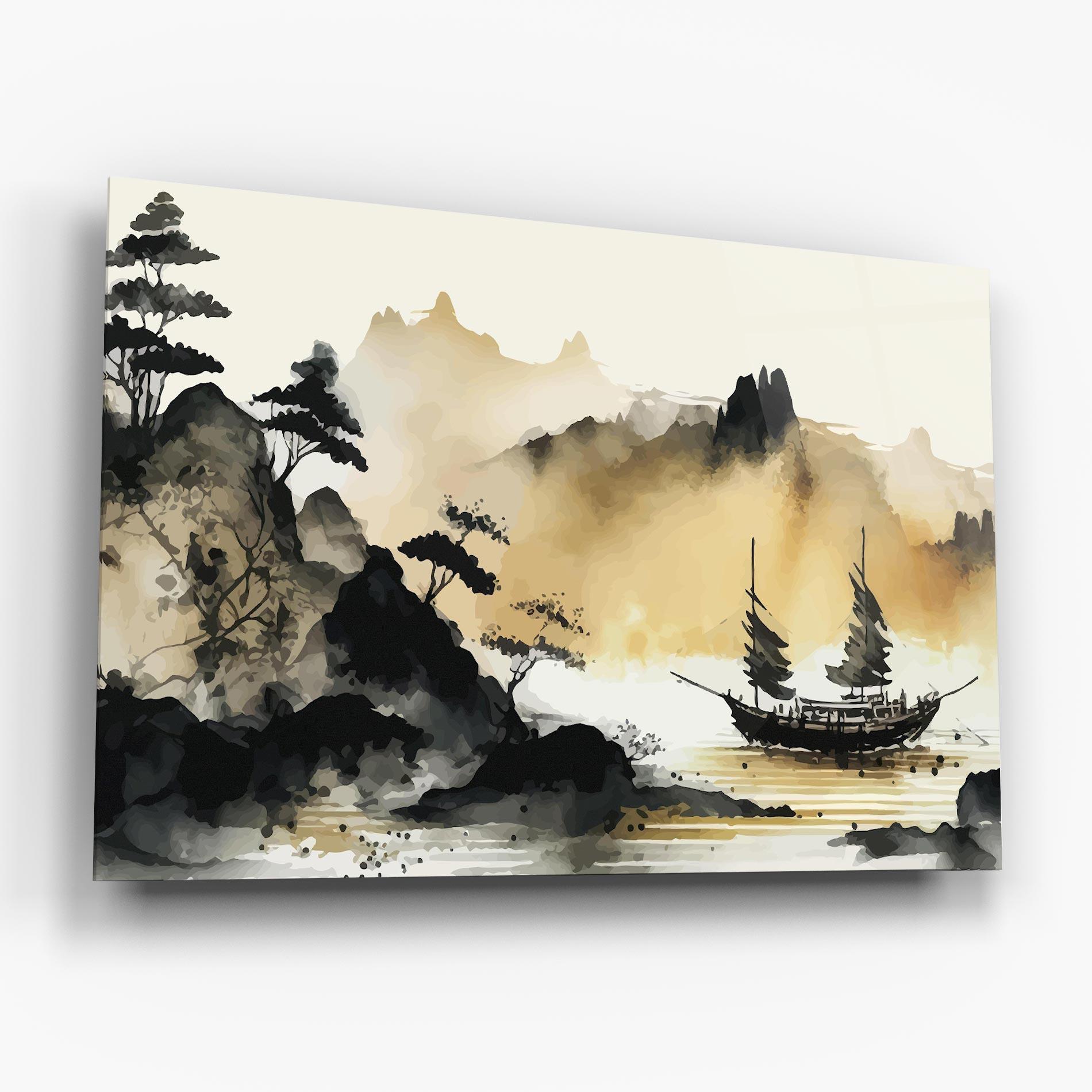 Tablou Sticla Asiatic Grey Cream mockup 6