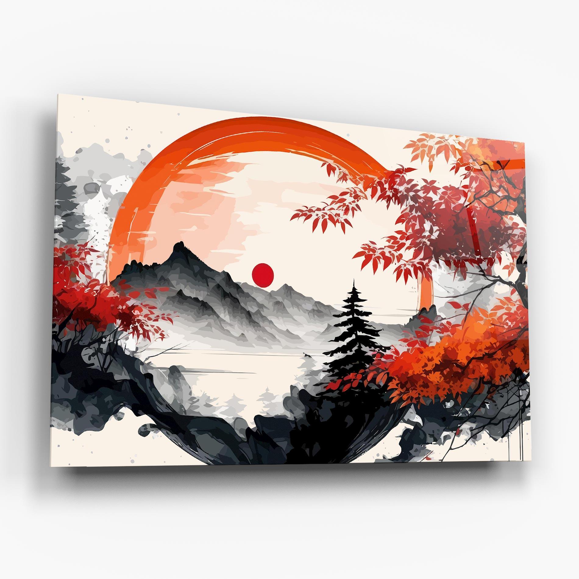 Tablou Sticla Asiatic Grey Montain mockup 6