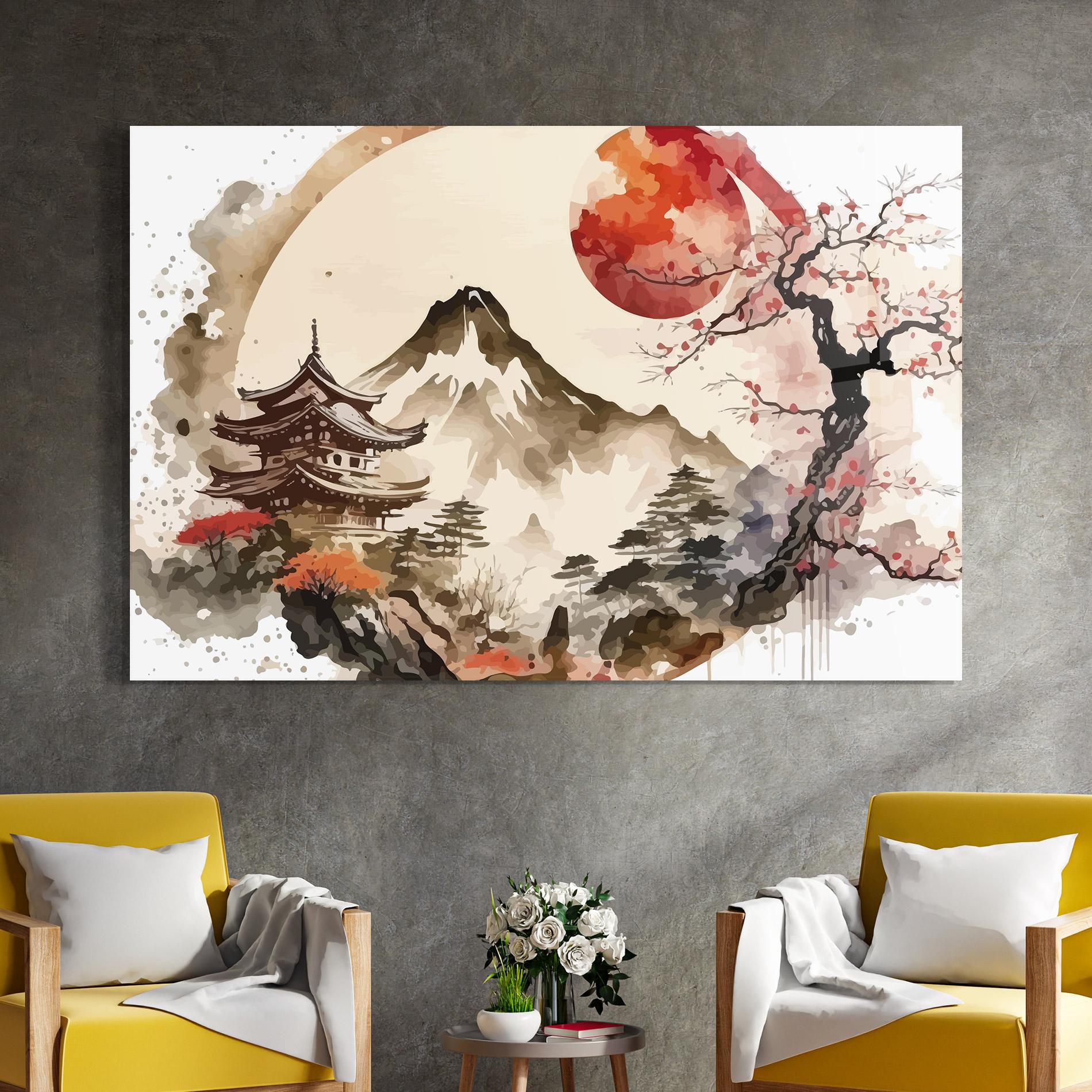 Tablou Sticla Asiatic Blossom View mockup 4