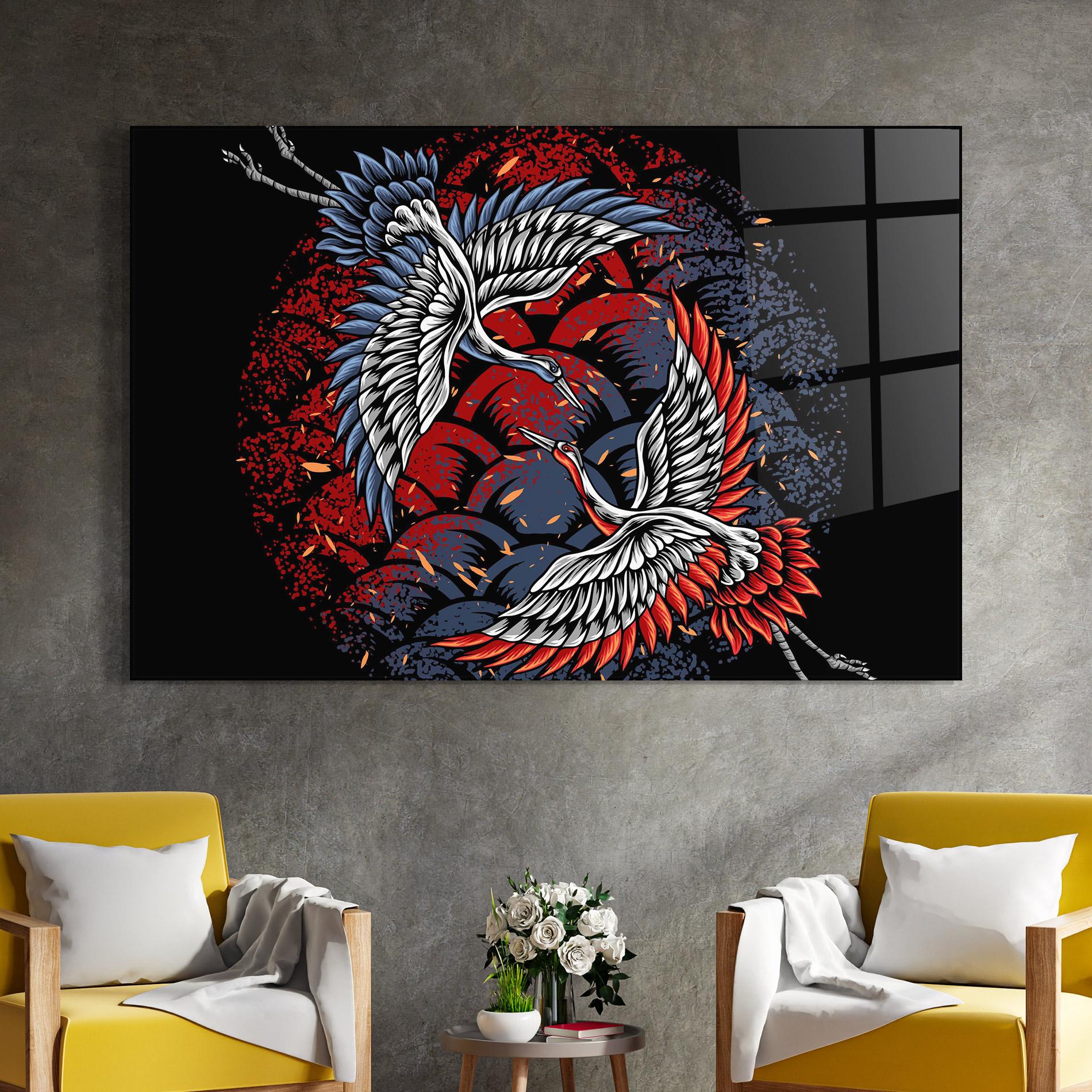 Tablou Sticla Battlecranes mockup 4