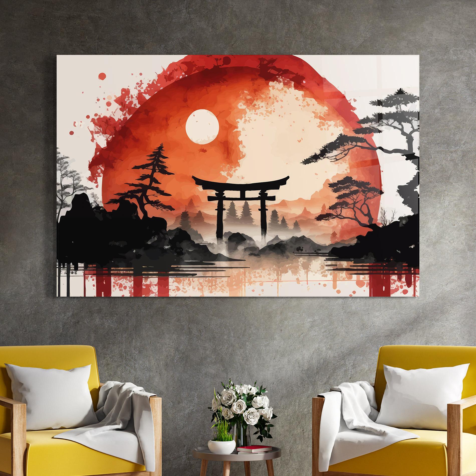 Tablou Sticla Big Asiatic Sun mockup 4