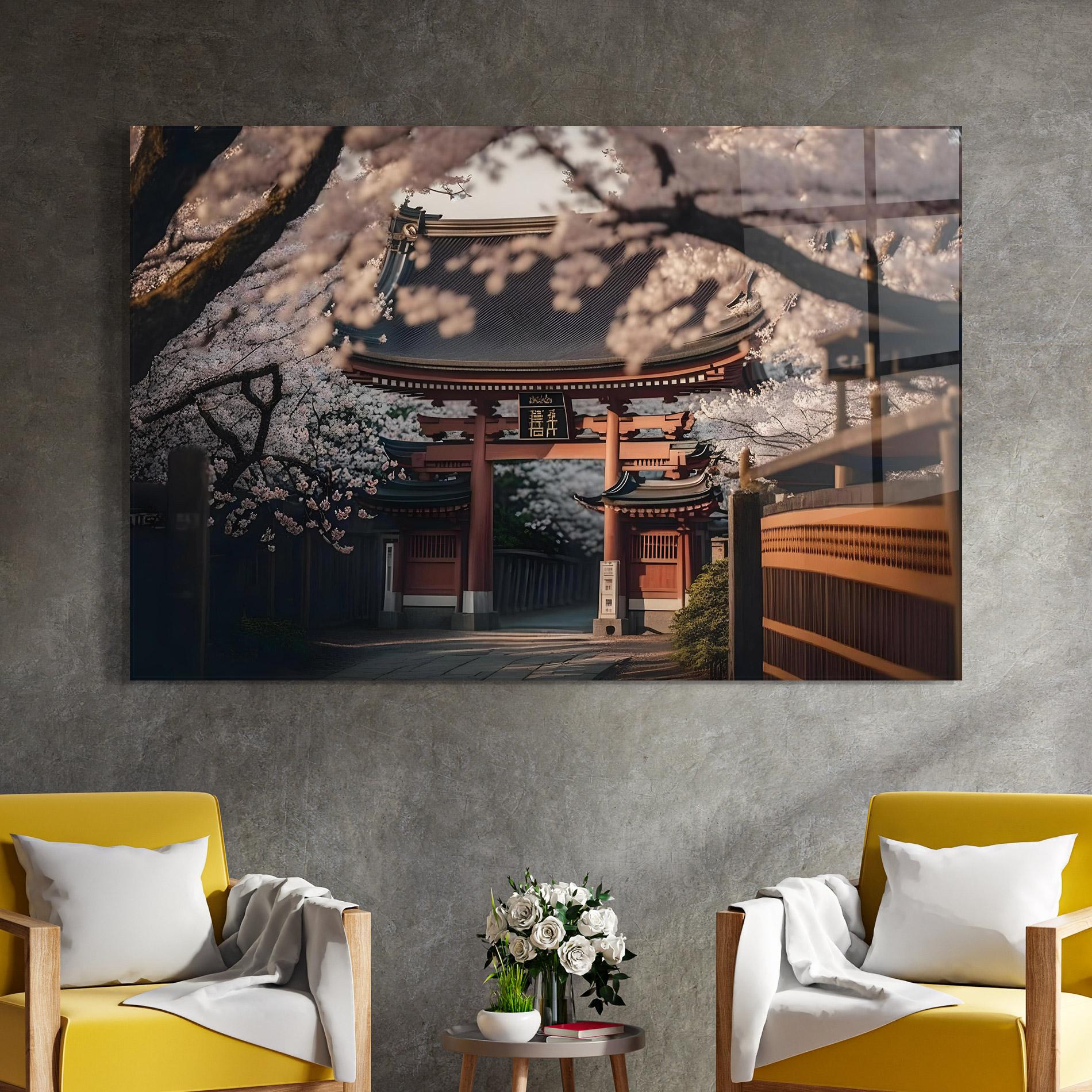 Tablou Sticla Cherry Blossom Garden mockup 4