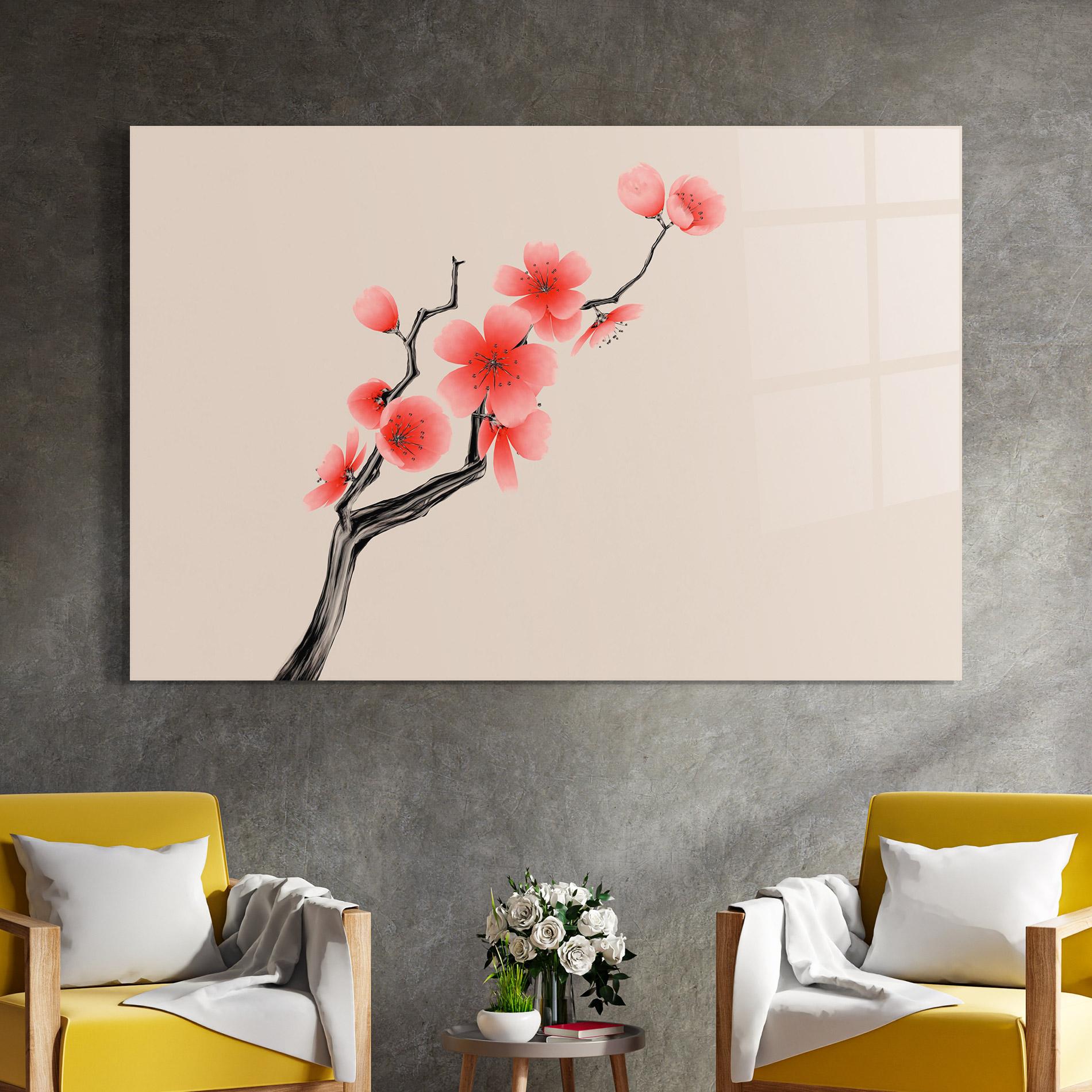 Tablou Sticla Chinese Plum Blossom mockup 4