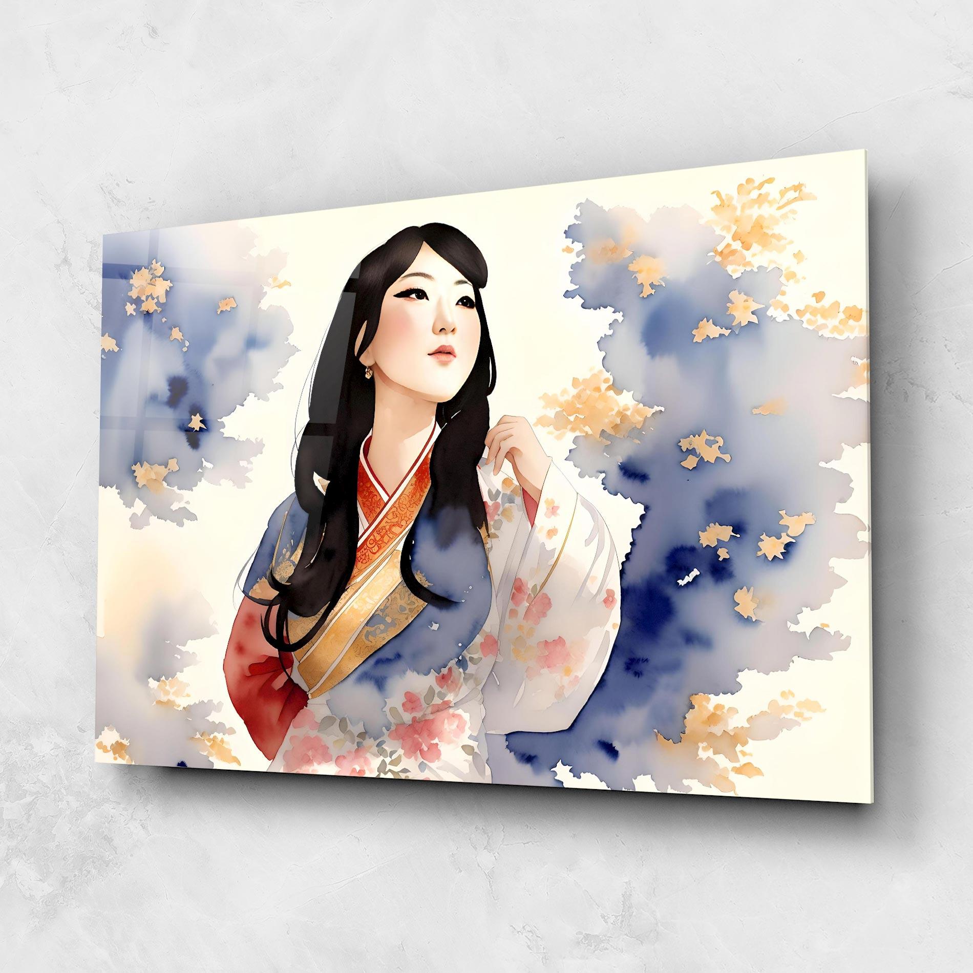 Tablou Sticla Asian Woman Dancing mockup 1