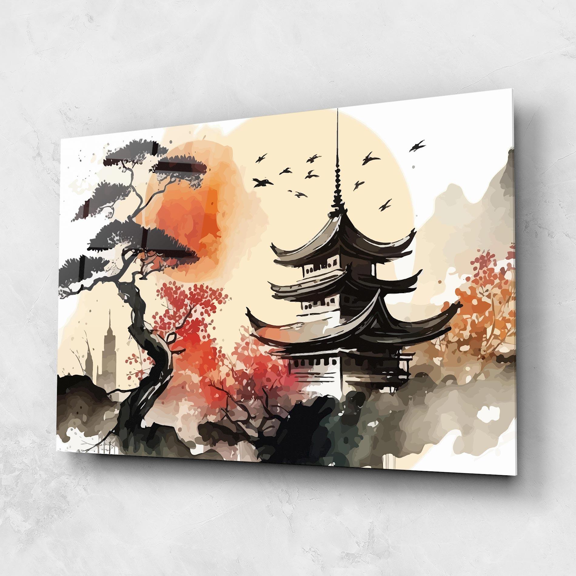 Tablou Sticla Asiatic Beautiful View mockup 1